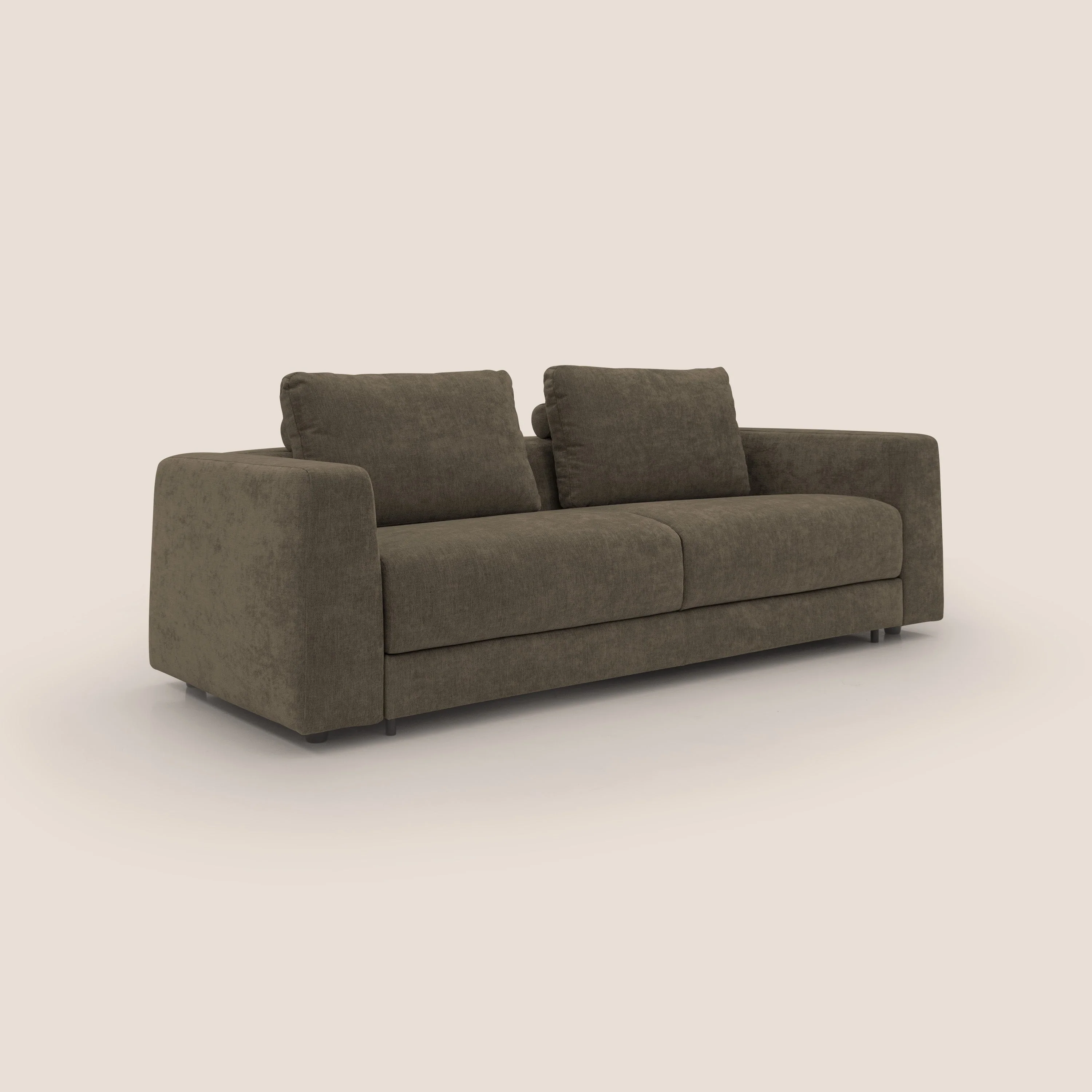 Freia Canapé convertible minimaliste matelas h15cm aux dossiers moelleux en tissu imperméable T14 marron - Image 3