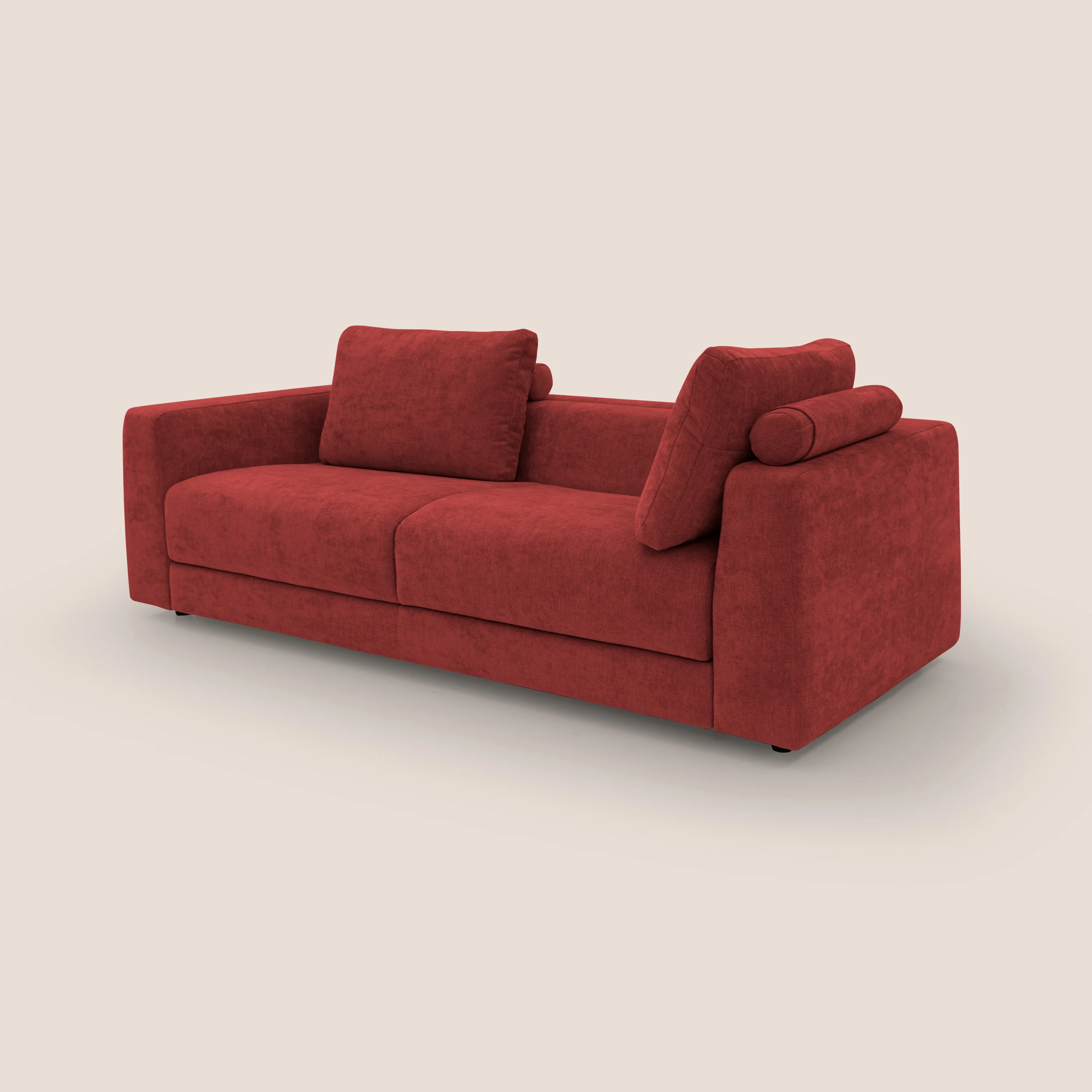 Freia Canapé convertible minimaliste matelas h15cm aux dossiers moelleux en tissu imperméable T14 rouge - Image 12