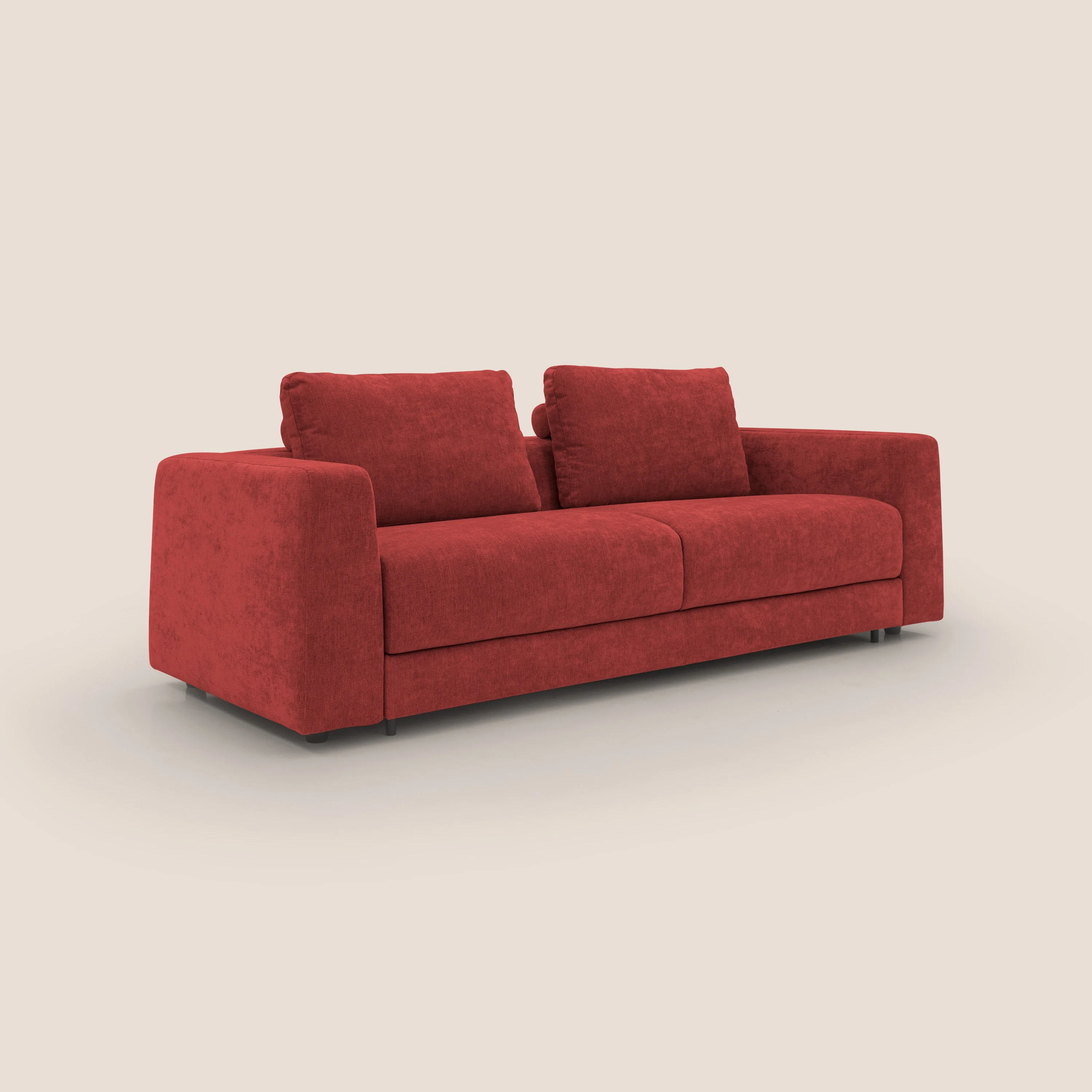 Freia Canapé convertible minimaliste matelas h15cm aux dossiers moelleux en tissu imperméable T14 rouge - Image 3