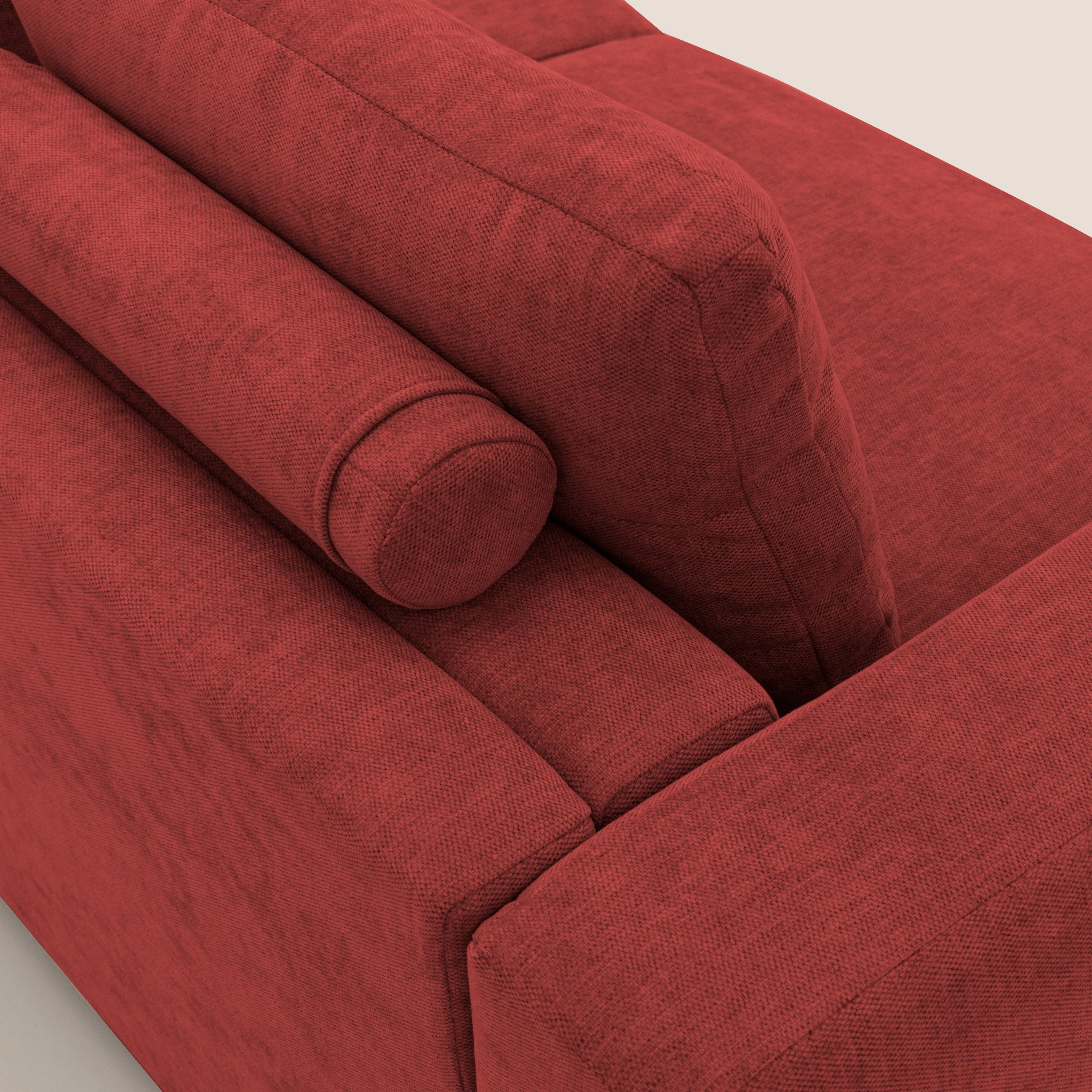 Freia Canapé convertible minimaliste matelas h15cm aux dossiers moelleux en tissu imperméable T14 rouge - Image 4