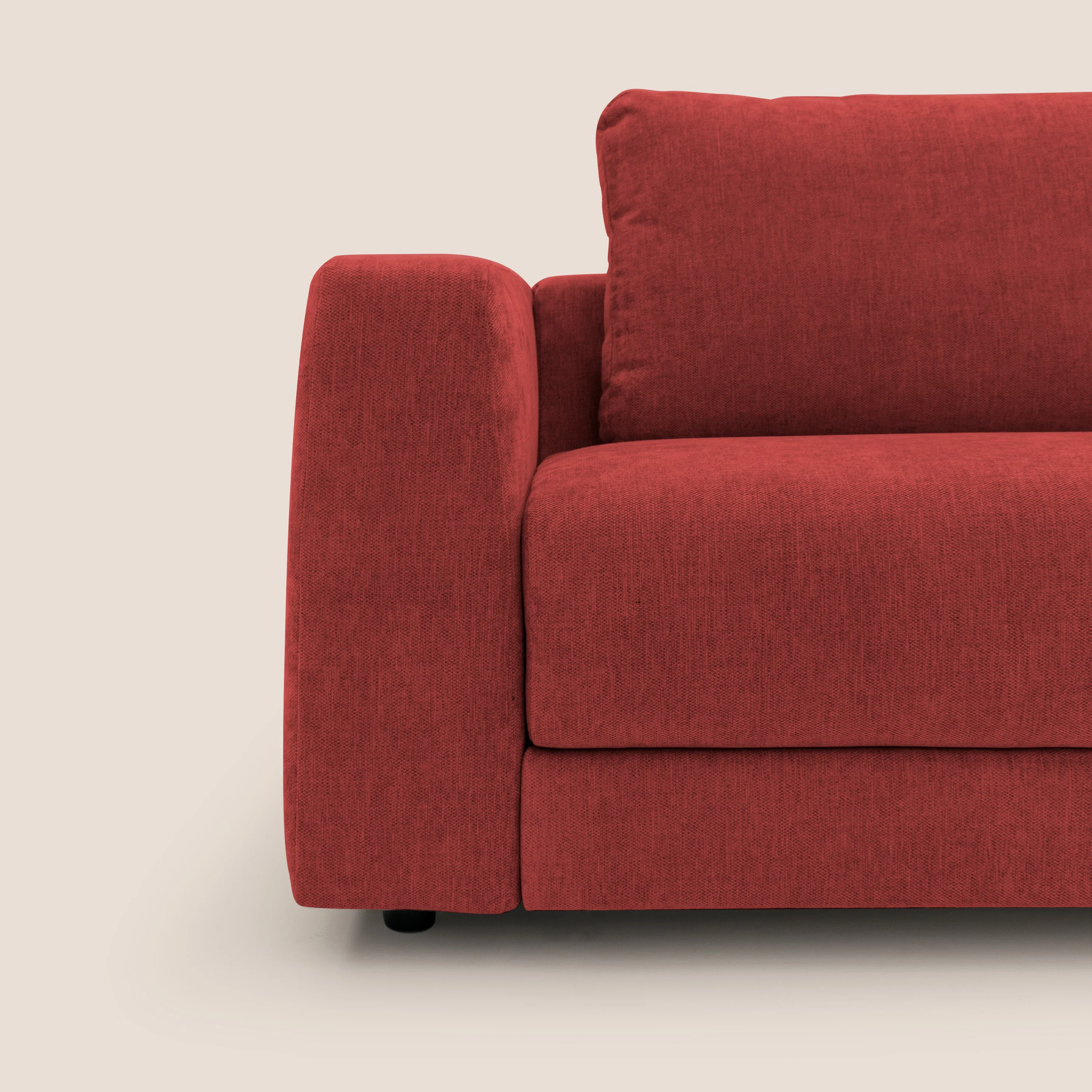 Freia Canapé convertible minimaliste matelas h15cm aux dossiers moelleux en tissu imperméable T14 rouge - Image 5