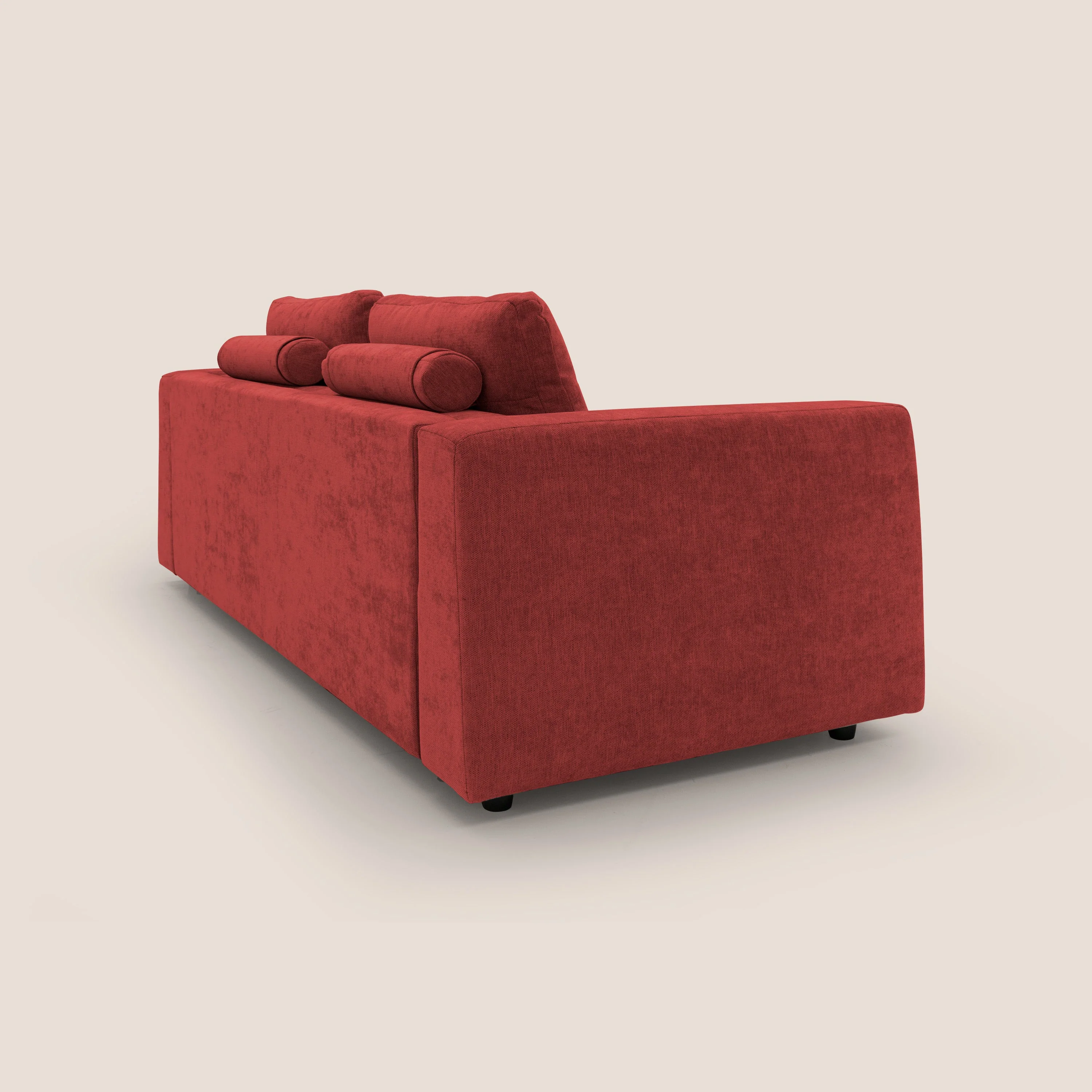 Freia Canapé convertible minimaliste matelas h15cm aux dossiers moelleux en tissu imperméable T14 rouge - Image 9