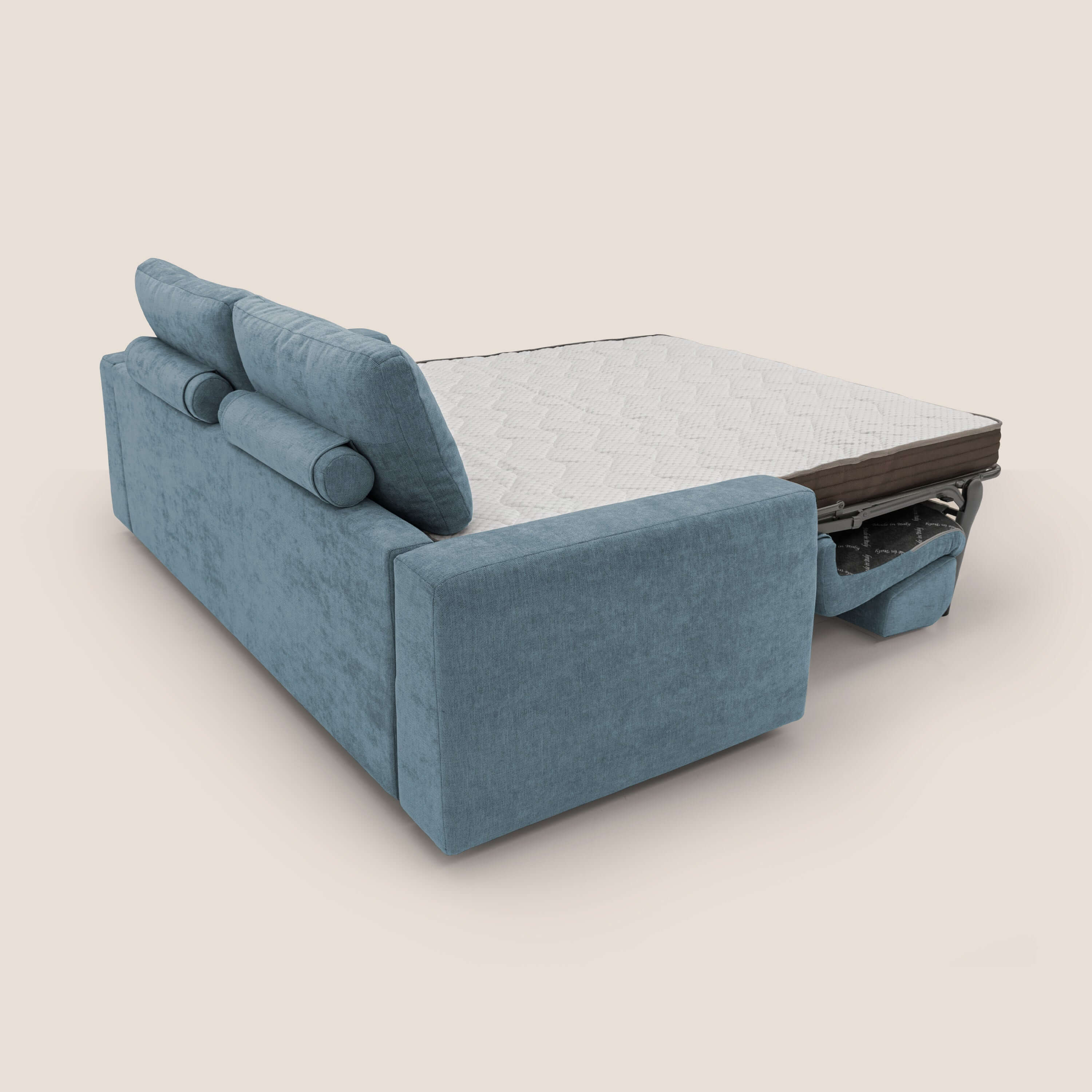 Freia Canapé convertible minimaliste matelas h15cm aux dossiers moelleux en tissu imperméable T14 sucre glace - Image 10