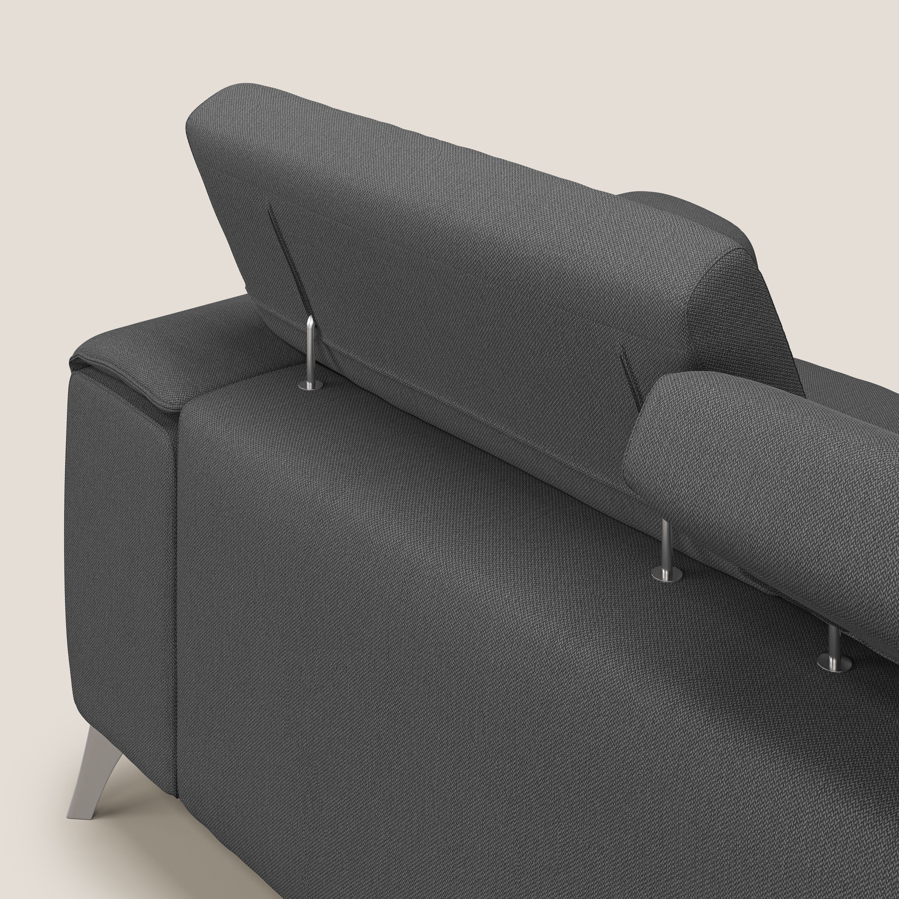 Fusion Canapé avec 3 assises coulissantes en tissu doux antitache T05 anthracite - Image 7