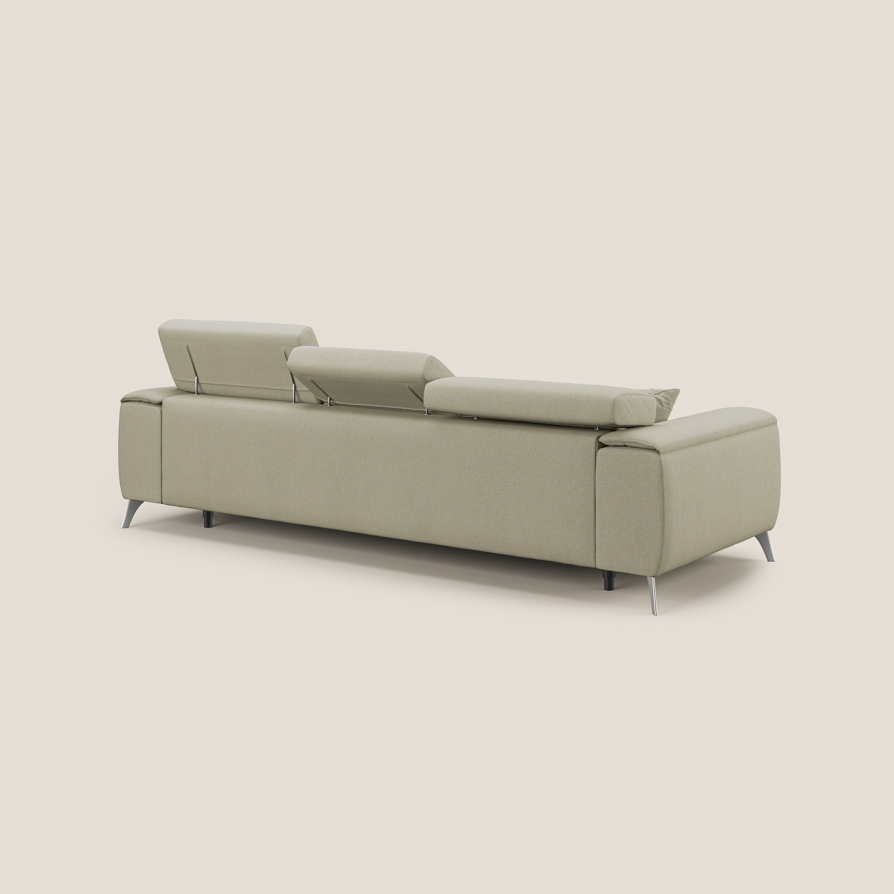 Fusion Canapé avec 3 assises coulissantes en tissu doux antitache T05 crème - Image 5