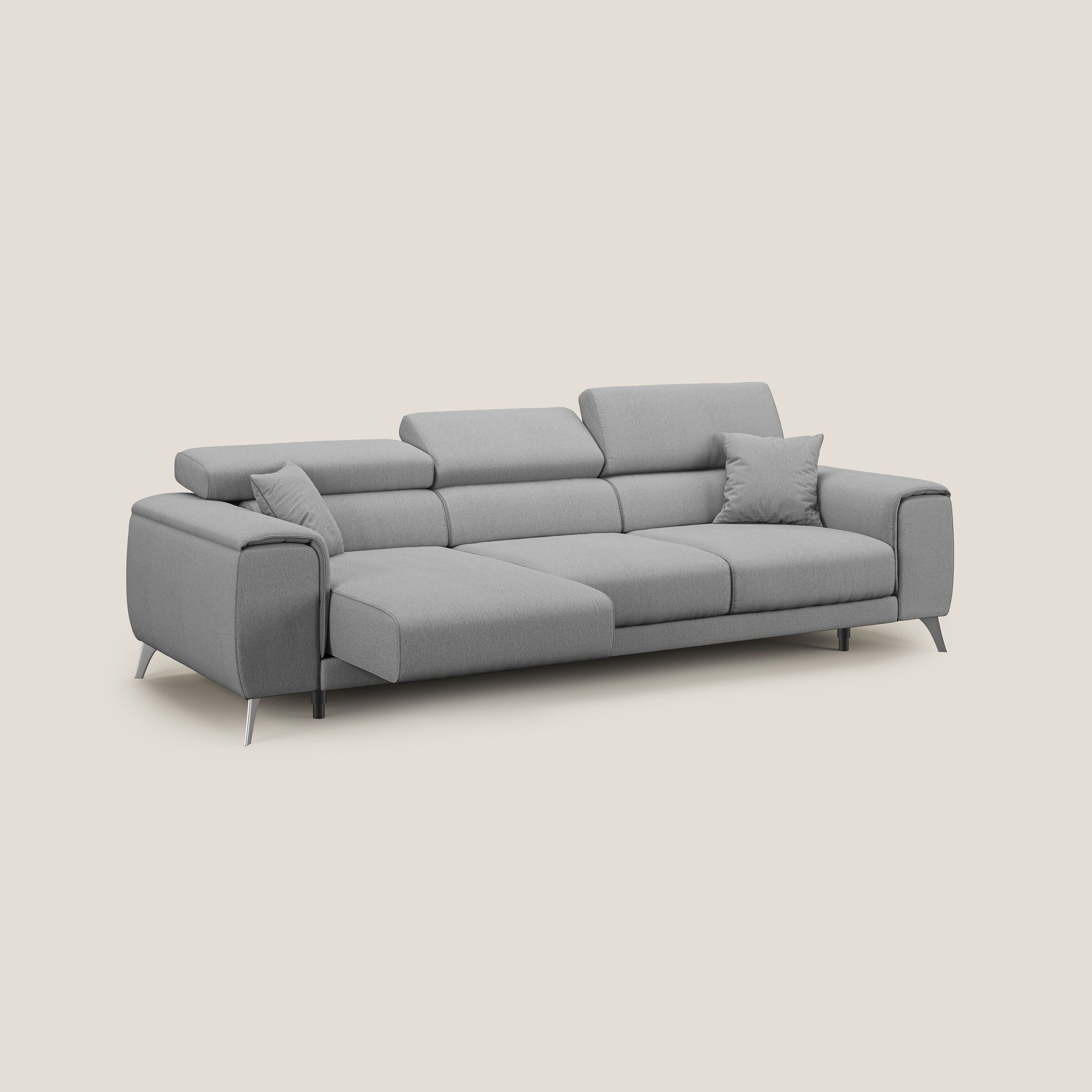 Fusion Canapé avec 3 assises coulissantes en tissu doux antitache T05 gris - Image 2