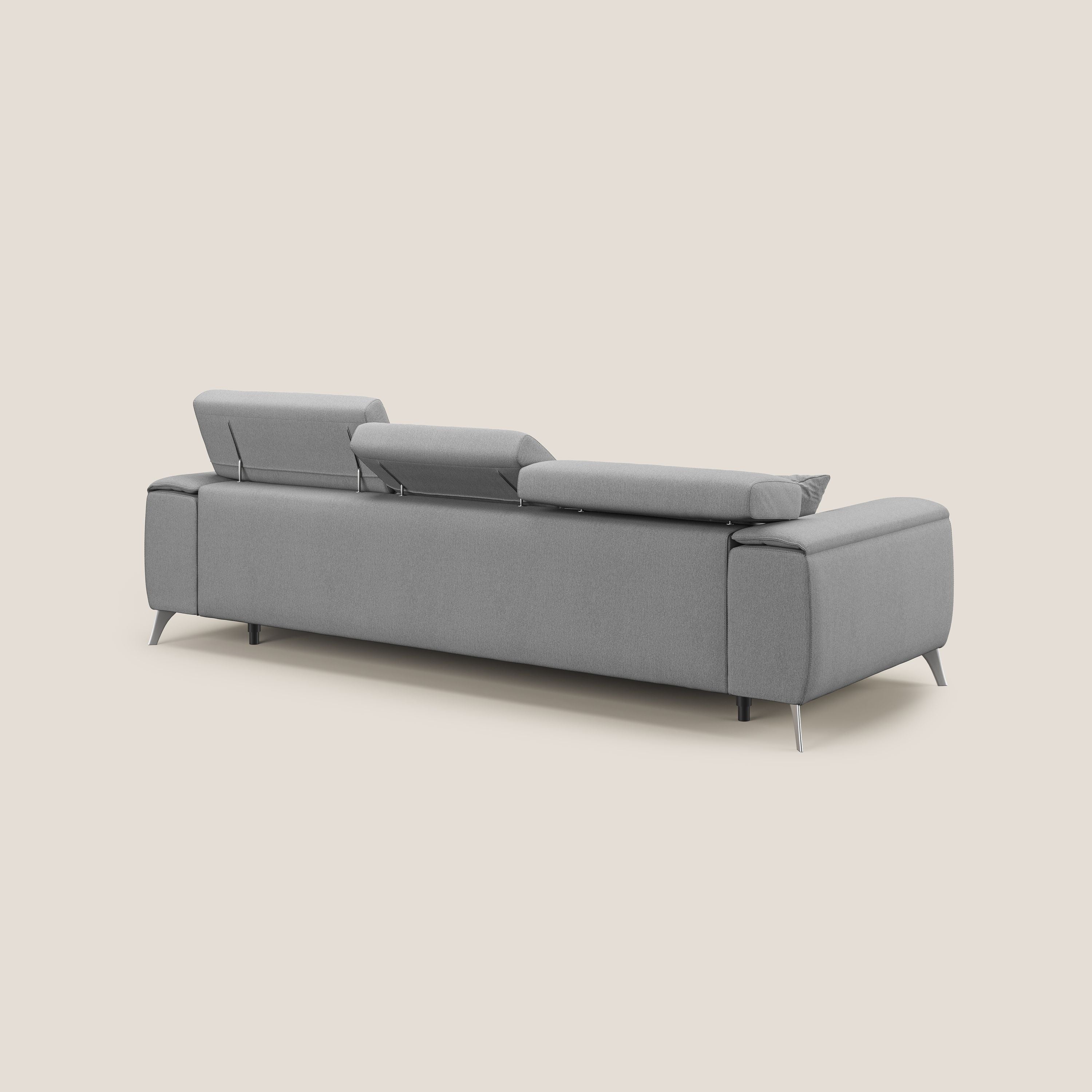 Fusion Canapé avec 3 assises coulissantes en tissu doux antitache T05 gris - Image 5