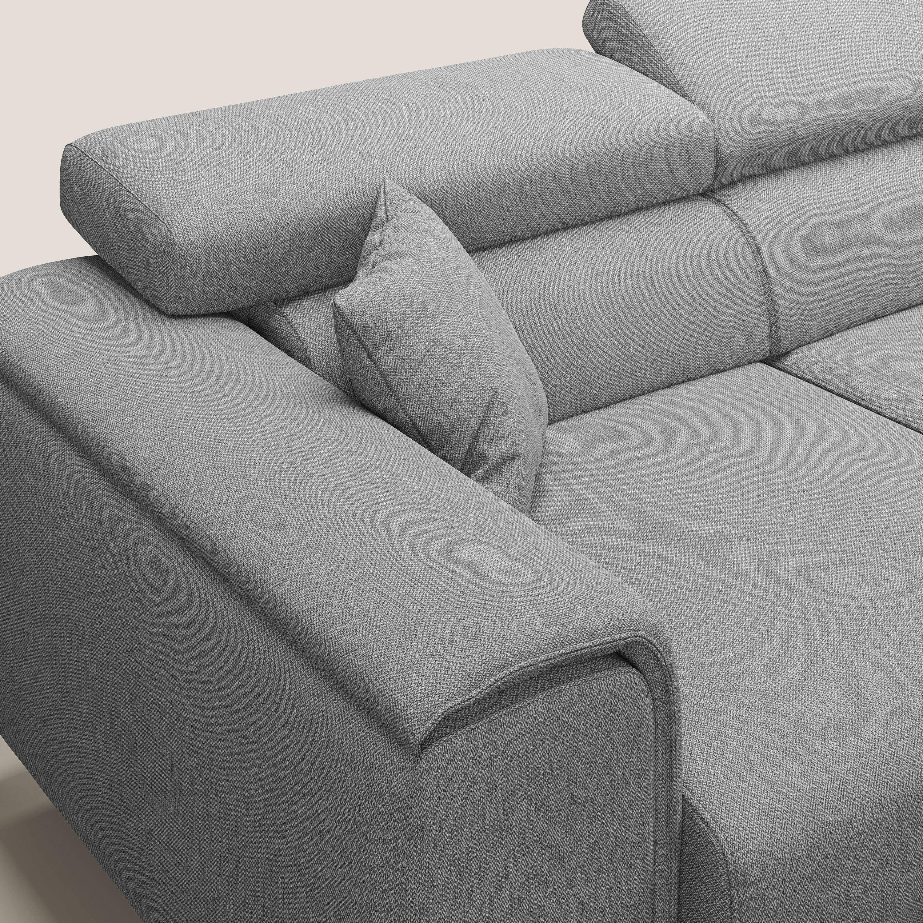 Fusion Canapé avec 3 assises coulissantes en tissu doux antitache T05 gris - Image 6