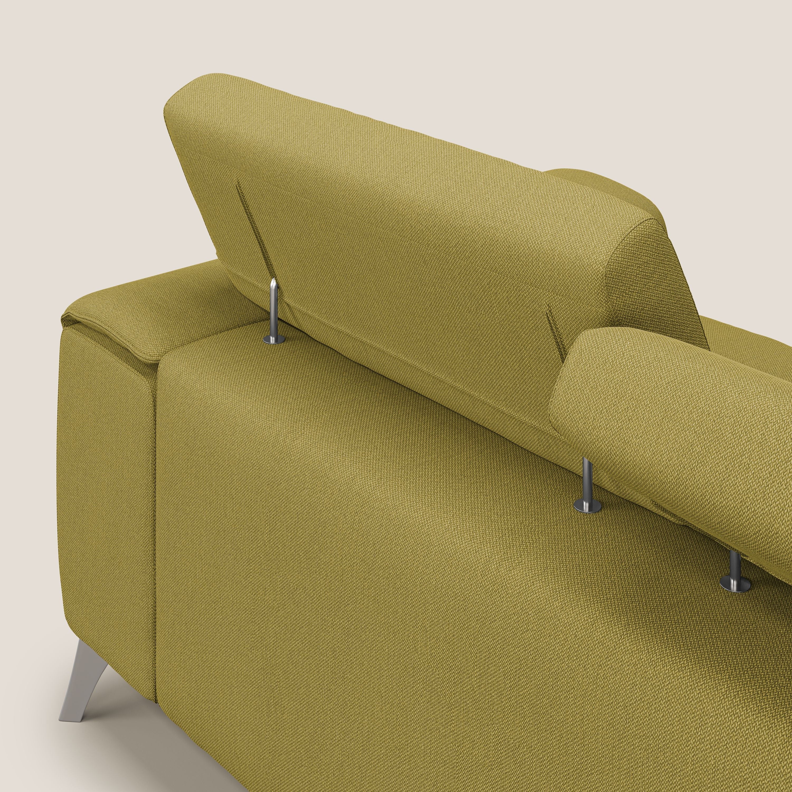Fusion Canapé avec 3 assises coulissantes en tissu doux antitache T05 jaune - Image 7