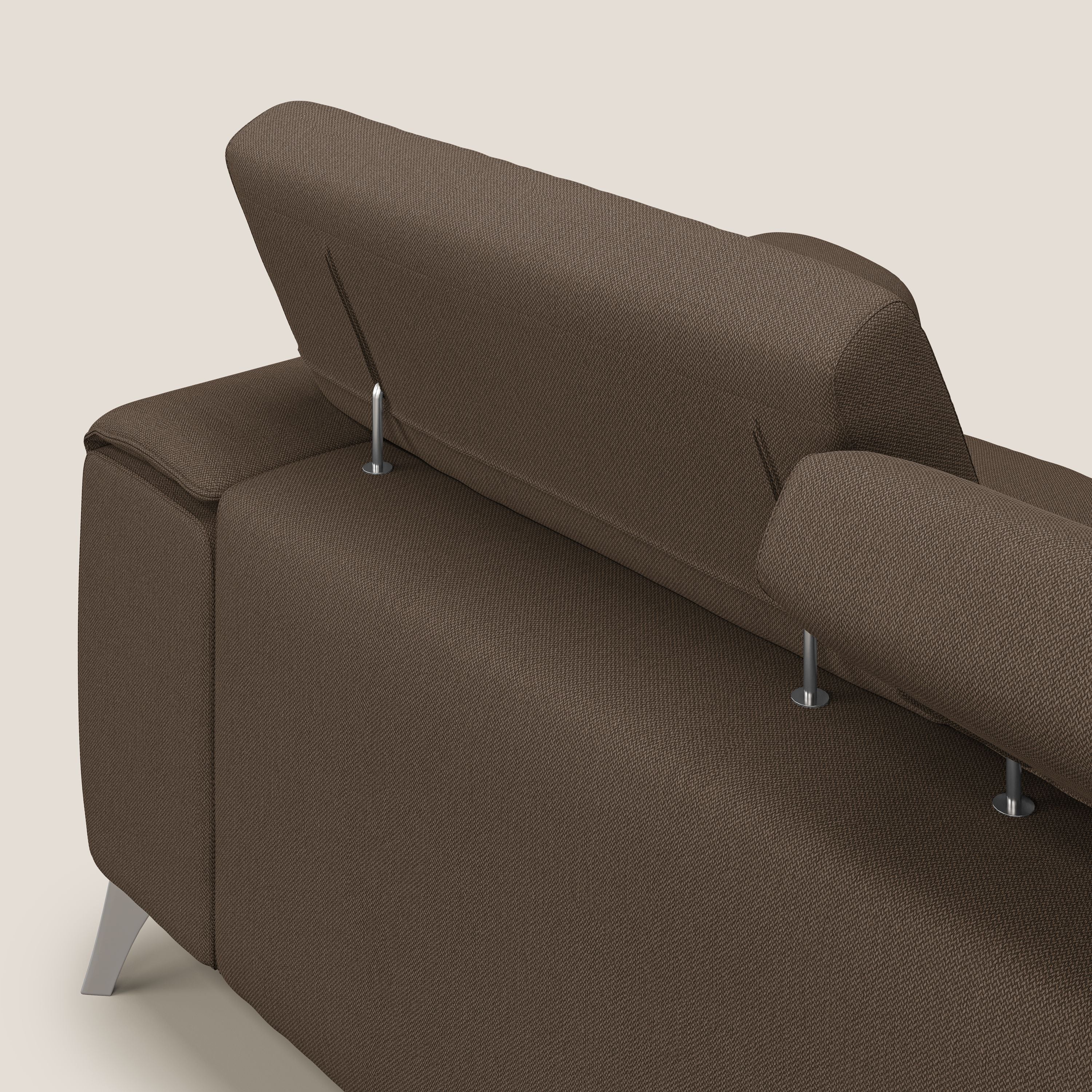 Fusion Canapé avec 3 assises coulissantes en tissu doux antitache T05 marron - Image 7