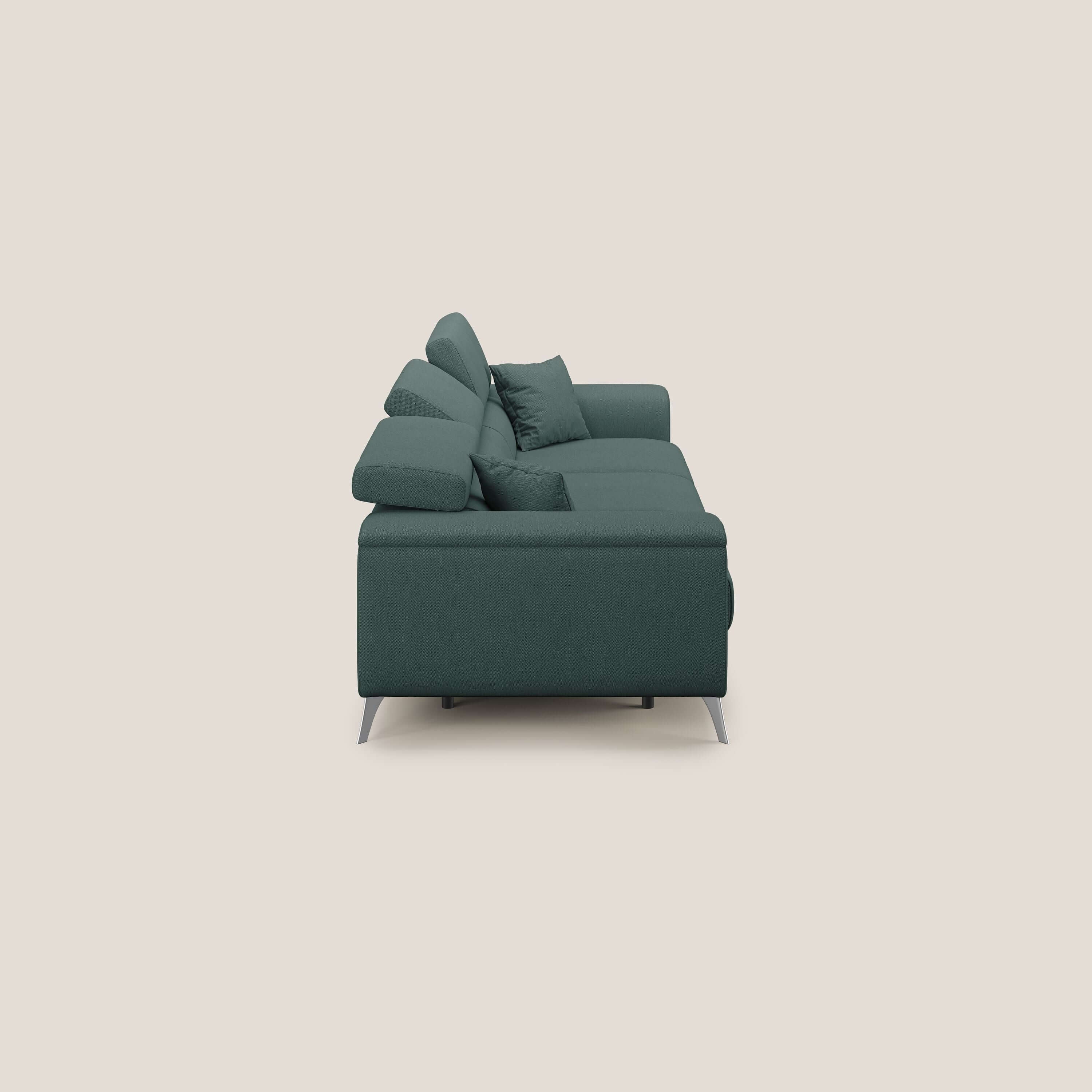 Fusion Canapé avec 3 assises coulissantes en tissu doux antitache T05 vert - Image 6