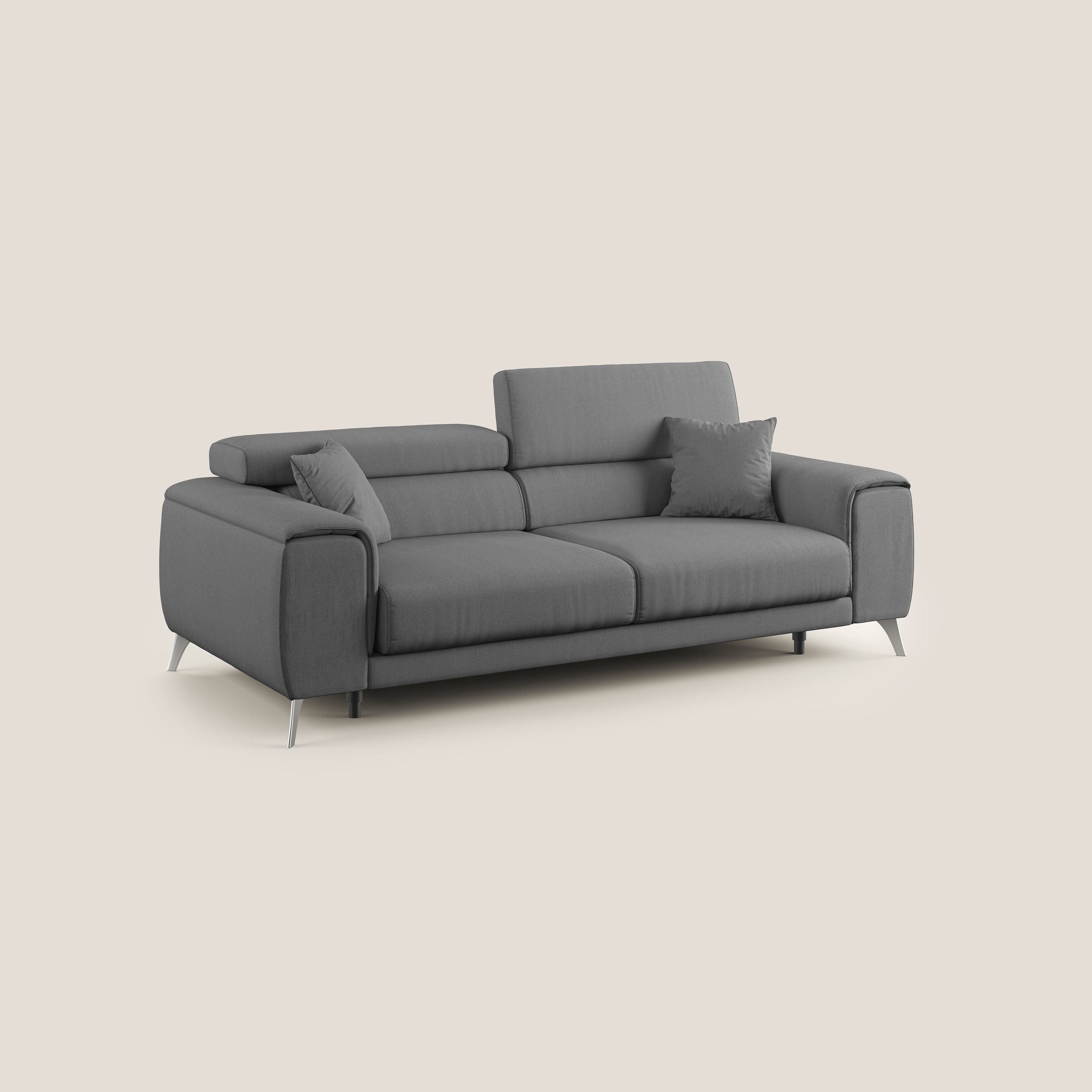 Fusion Canapé avec assises coulissantes en tissu doux antitache T05 anthracite - Image 3