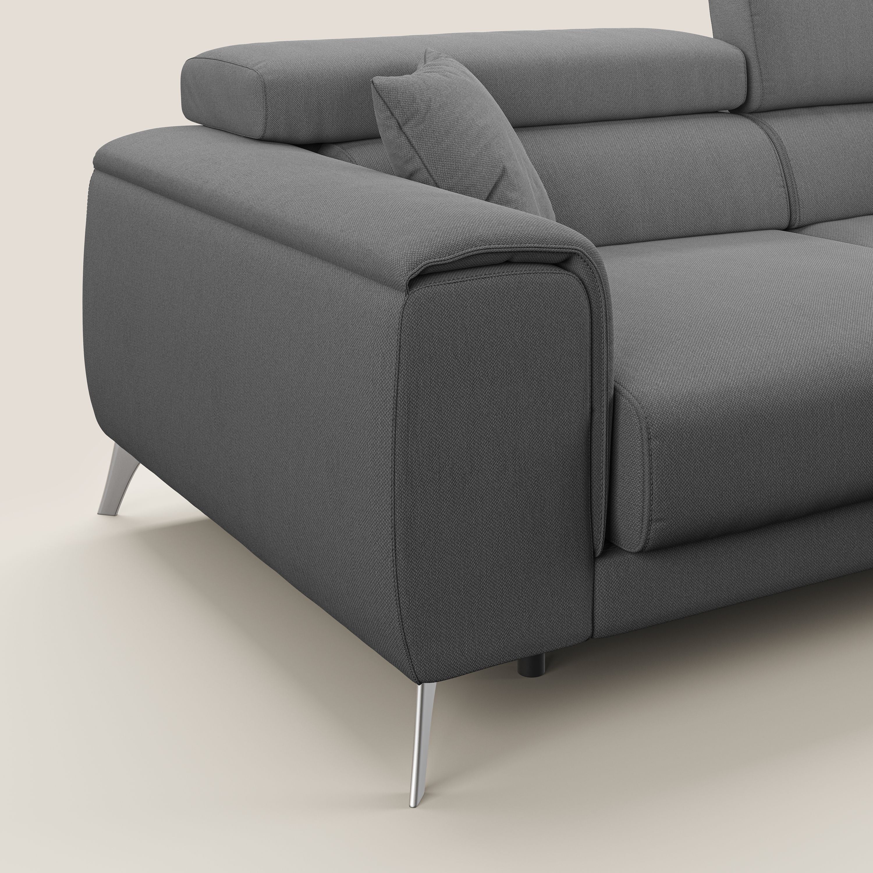 Fusion Canapé avec assises coulissantes en tissu doux antitache T05 anthracite - Image 6