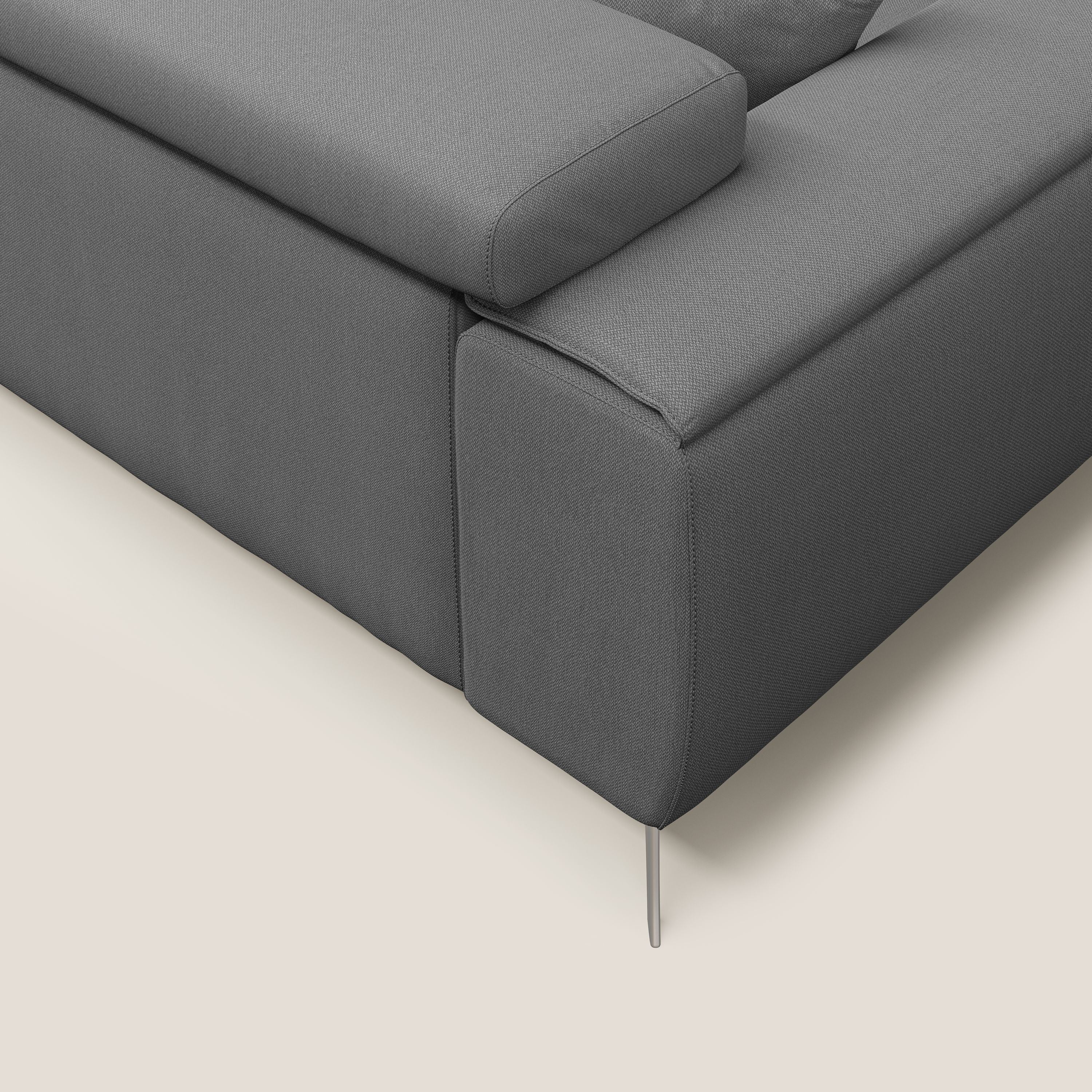 Fusion Canapé avec assises coulissantes en tissu doux antitache T05 anthracite - Image 7