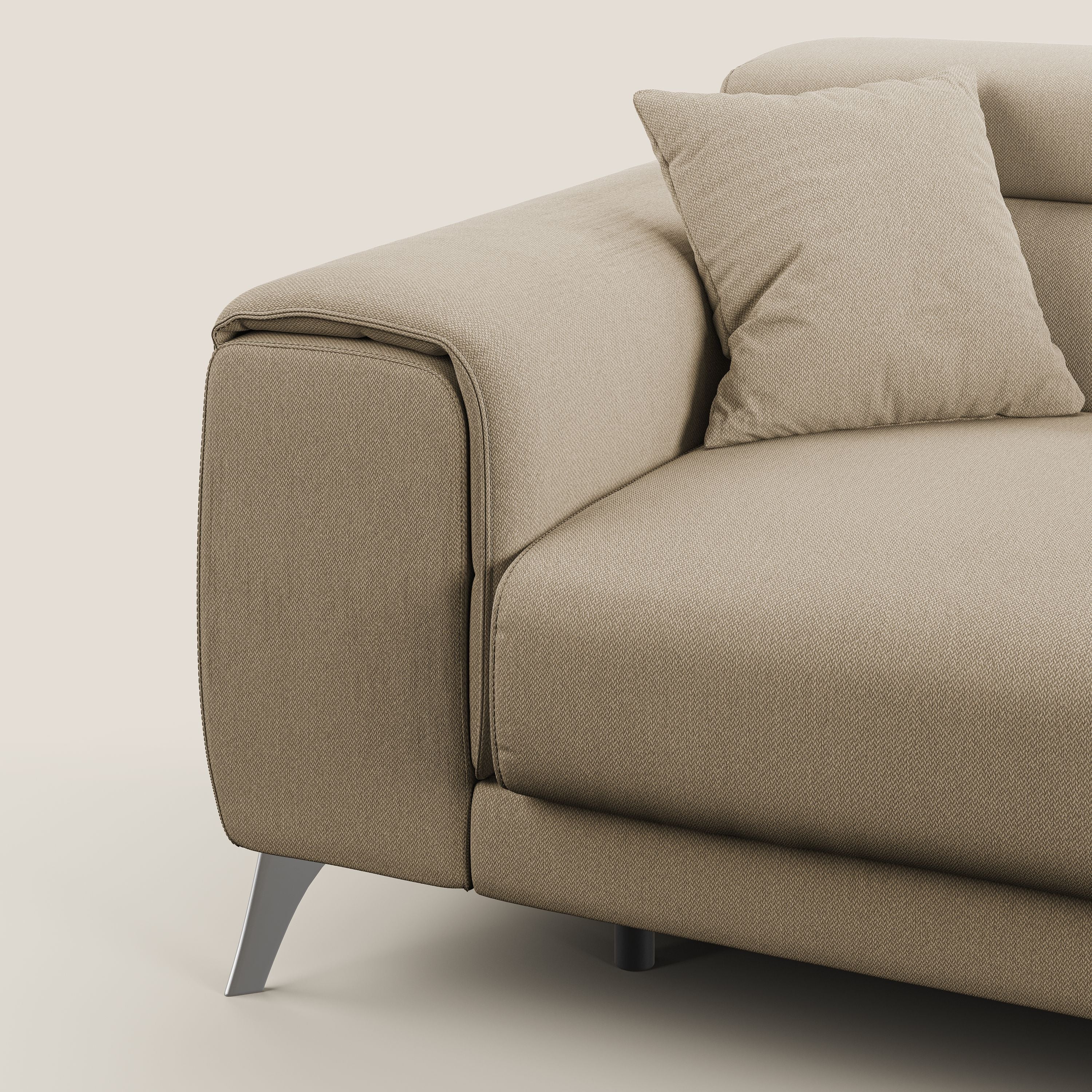 Fusion Canapé avec assises coulissantes en tissu doux antitache T05 beige - Image 8