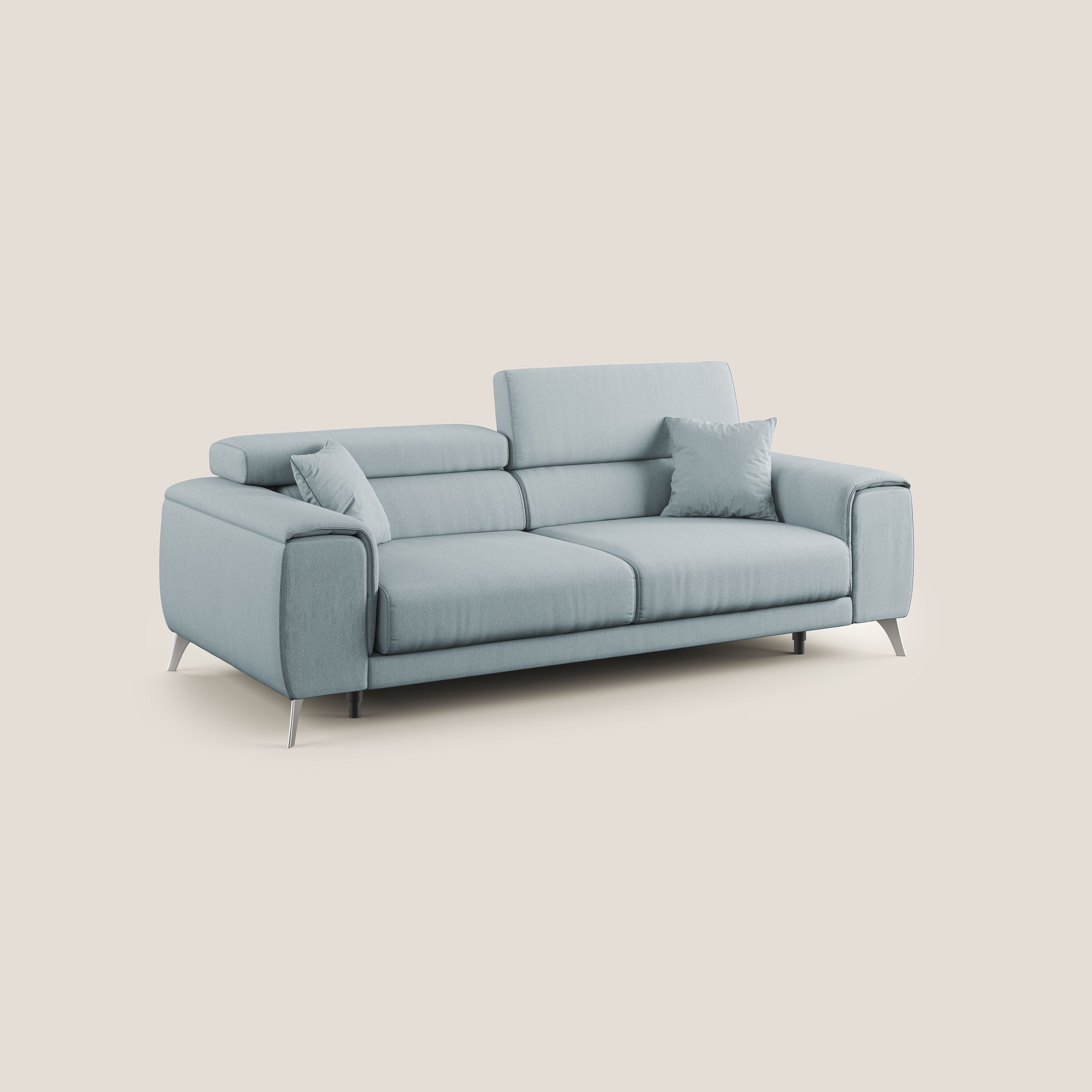 Fusion Canapé avec assises coulissantes en tissu doux antitache T05 bleu gris - Image 3