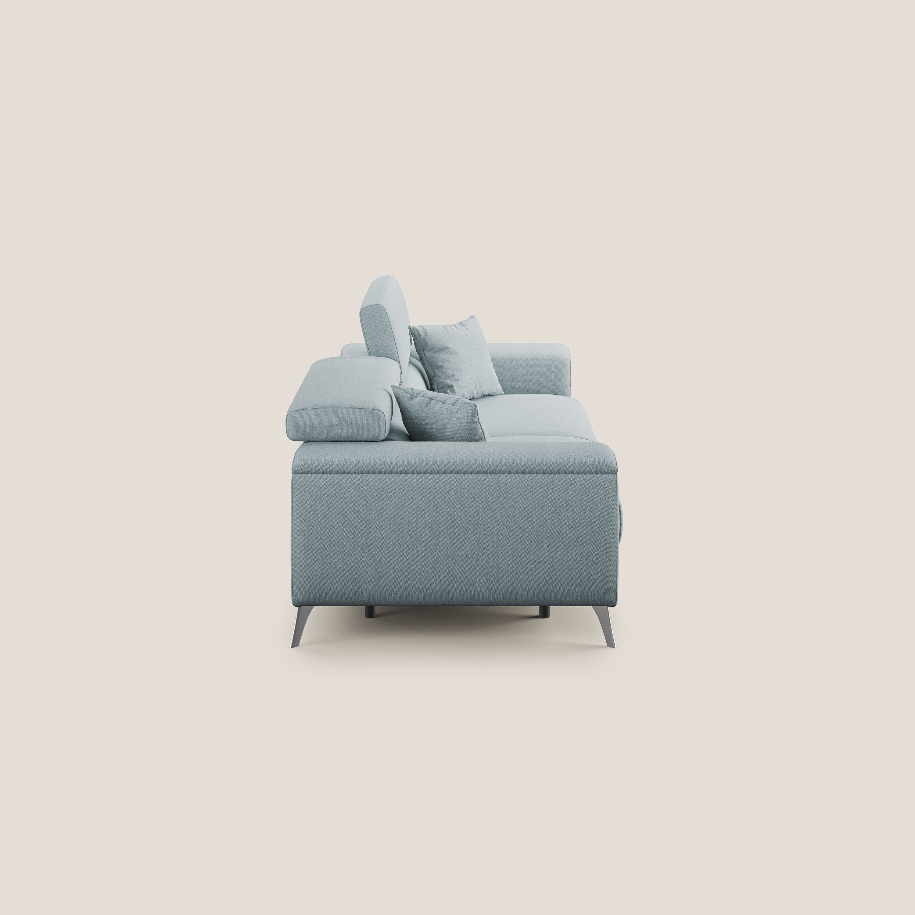 Fusion Canapé avec assises coulissantes en tissu doux antitache T05 bleu gris - Image 4