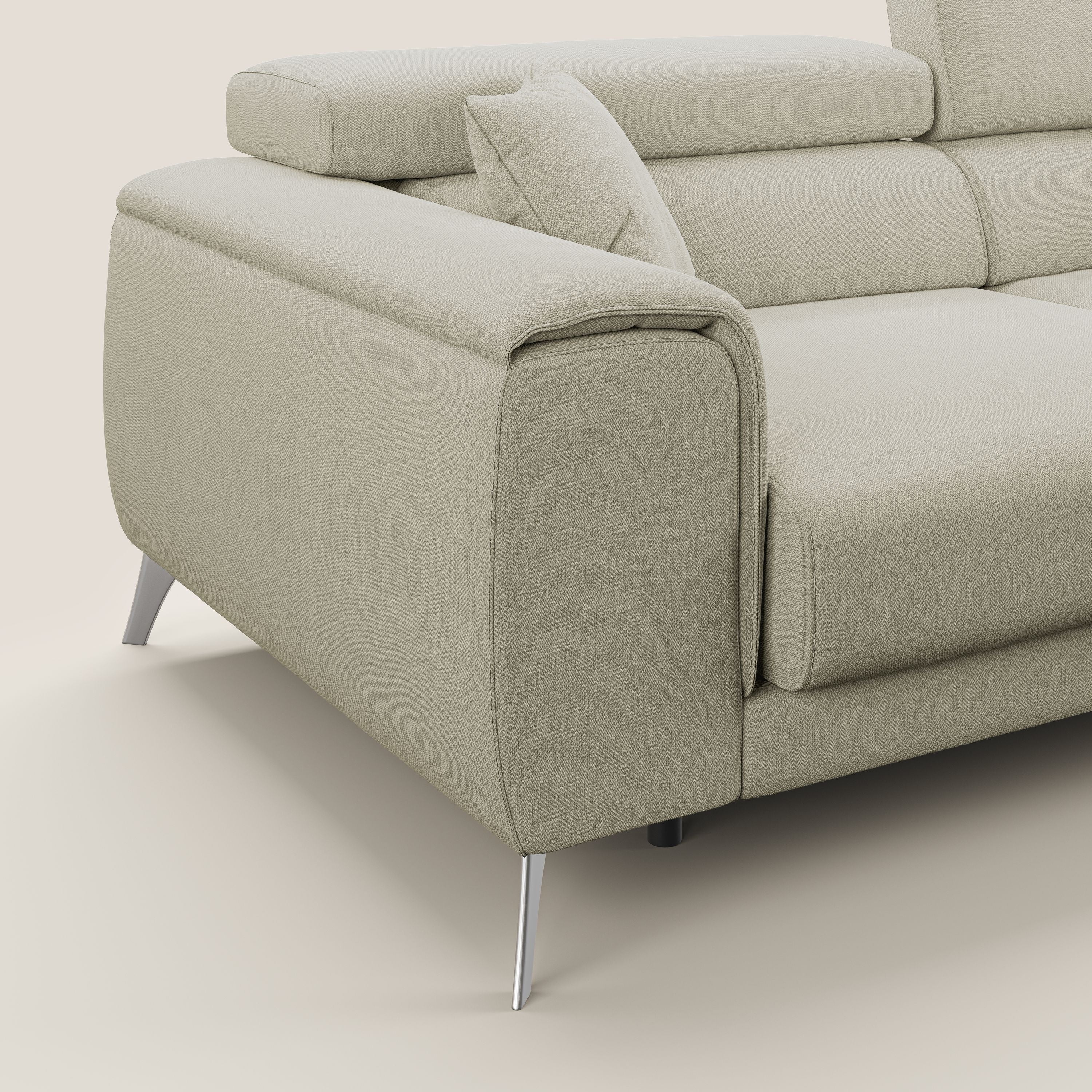 Fusion Canapé avec assises coulissantes en tissu doux antitache T05 crème - Image 8