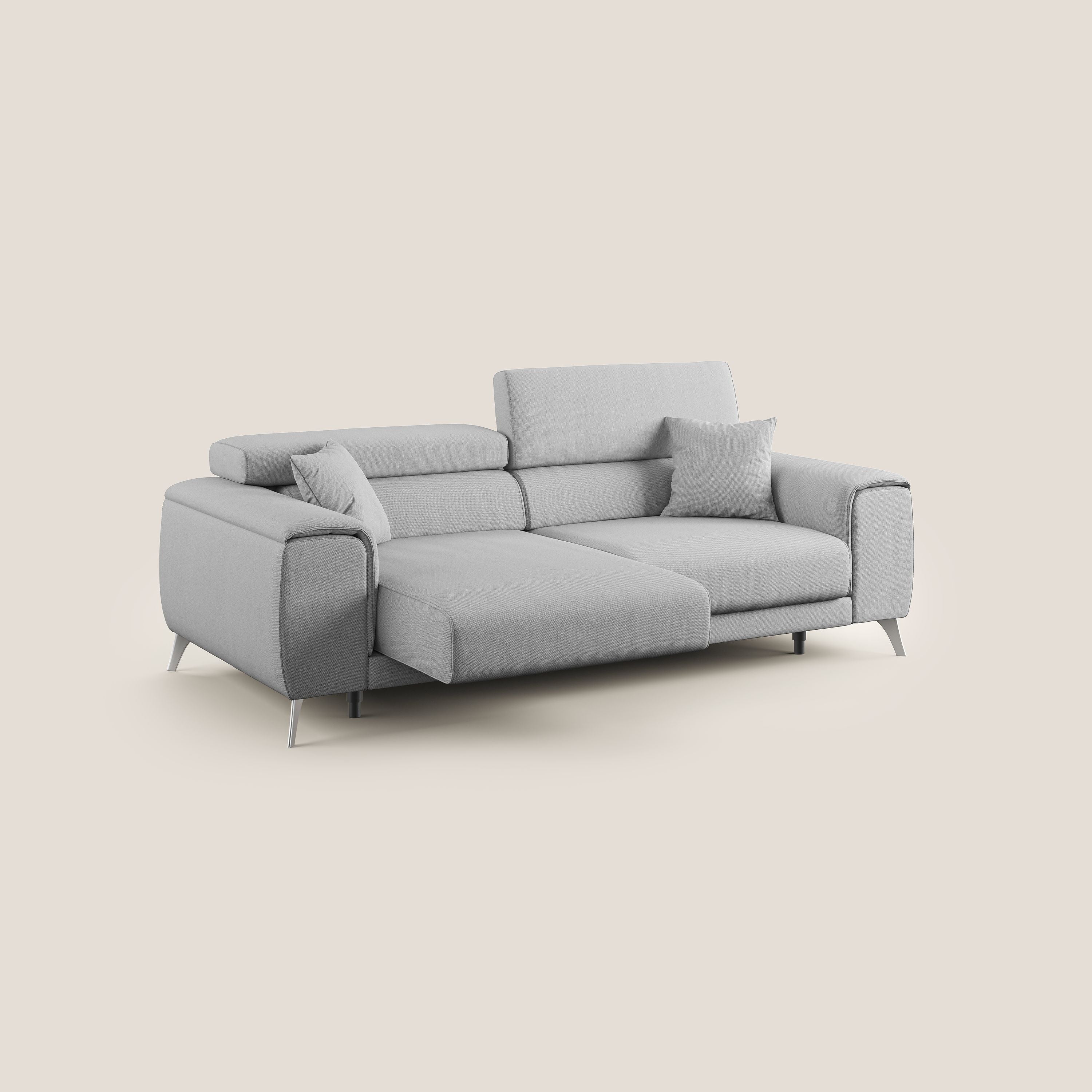 Fusion Canapé avec assises coulissantes en tissu doux antitache T05 gris - Image 2