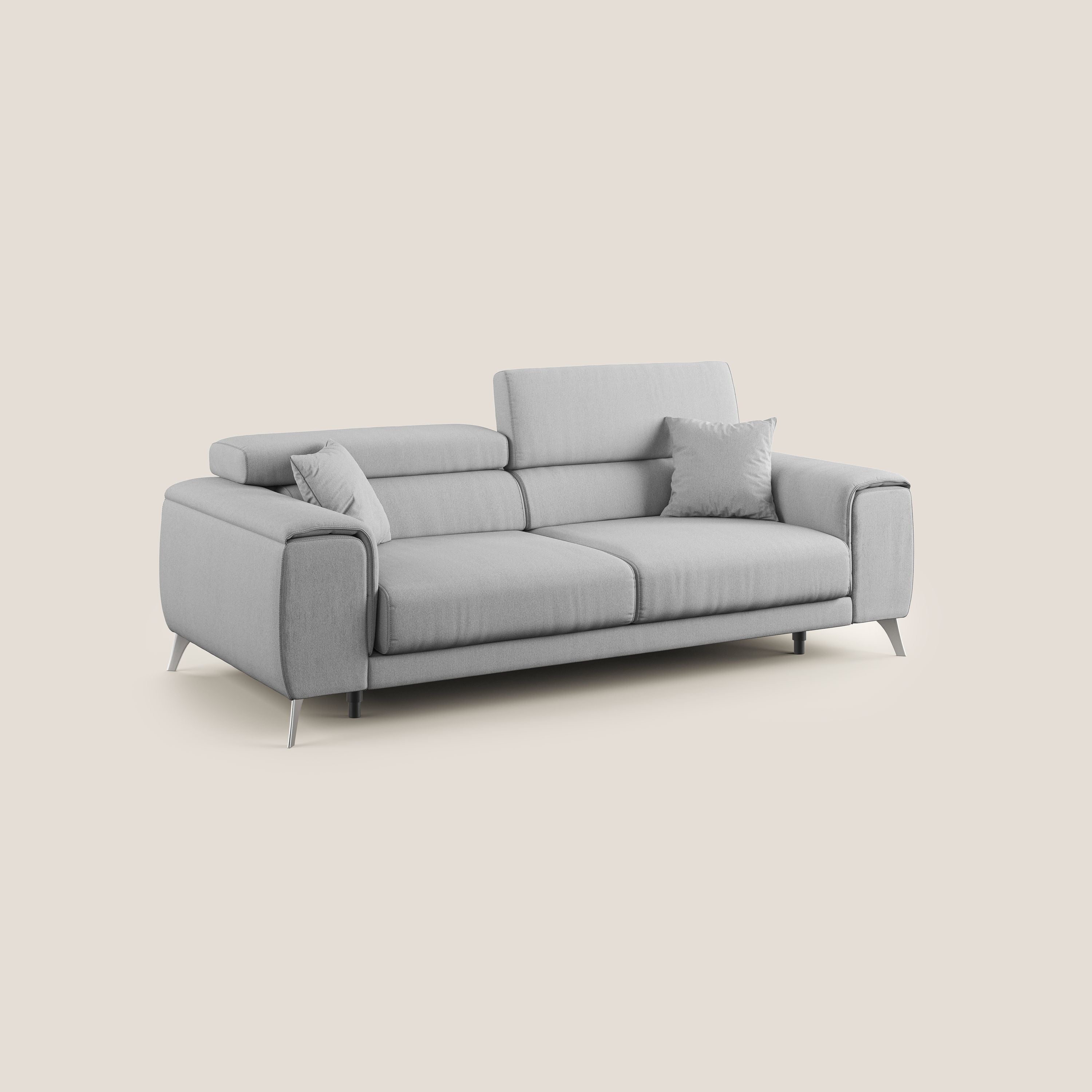 Fusion Canapé avec assises coulissantes en tissu doux antitache T05 gris - Image 3
