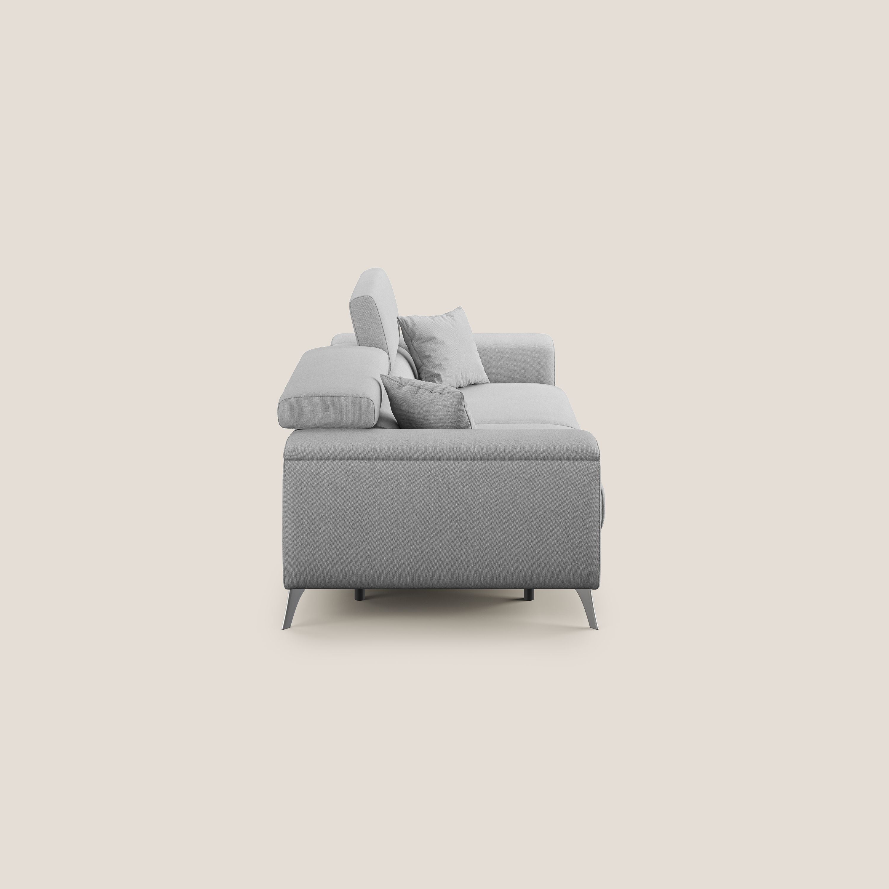Fusion Canapé avec assises coulissantes en tissu doux antitache T05 gris - Image 4