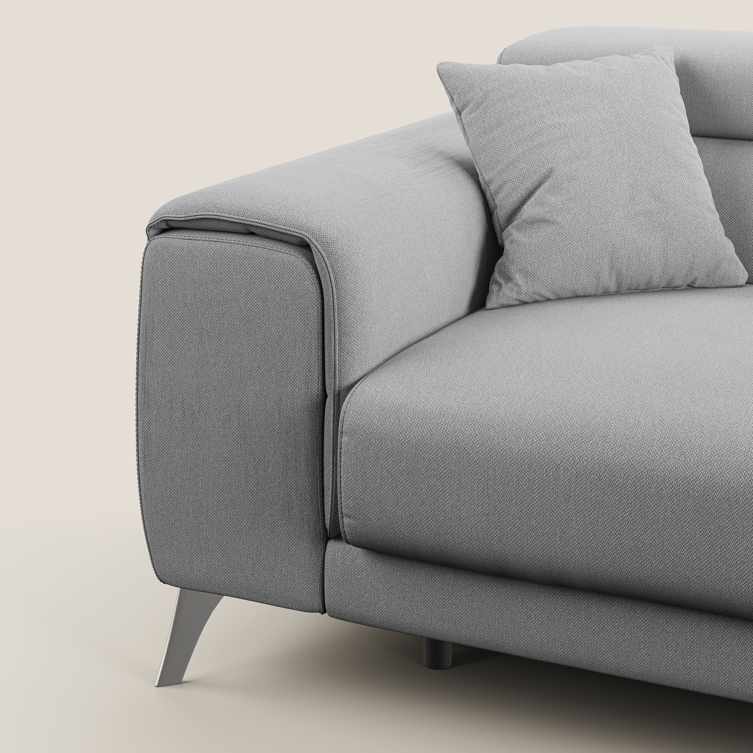 Fusion Canapé avec assises coulissantes en tissu doux antitache T05 gris - Image 8
