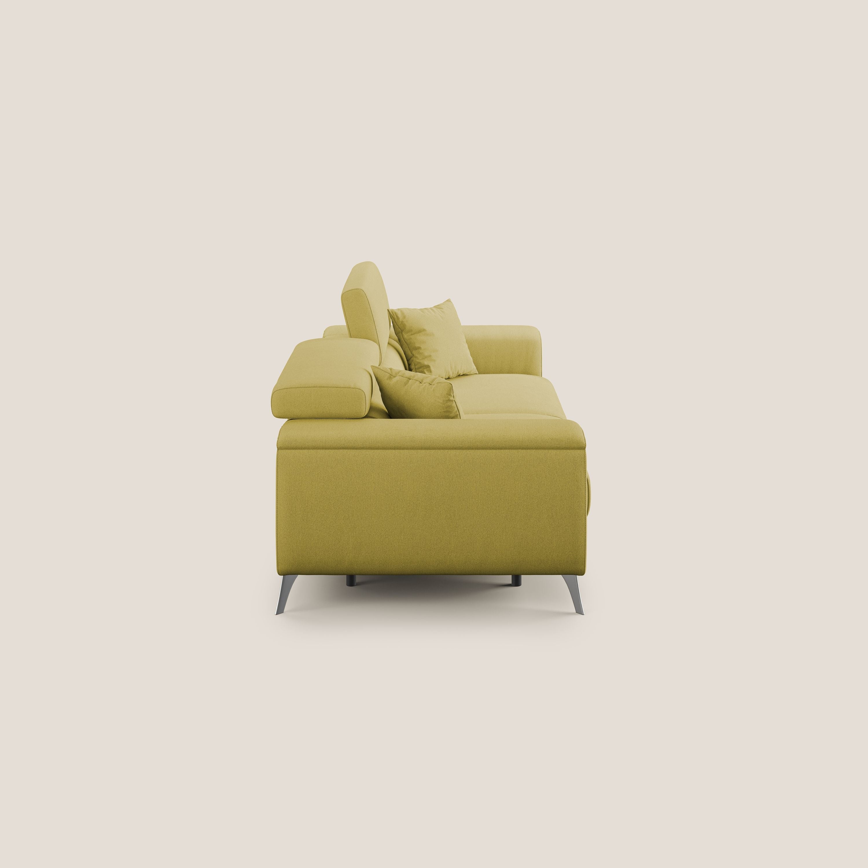 Fusion Canapé avec assises coulissantes en tissu doux antitache T05 jaune - Image 4