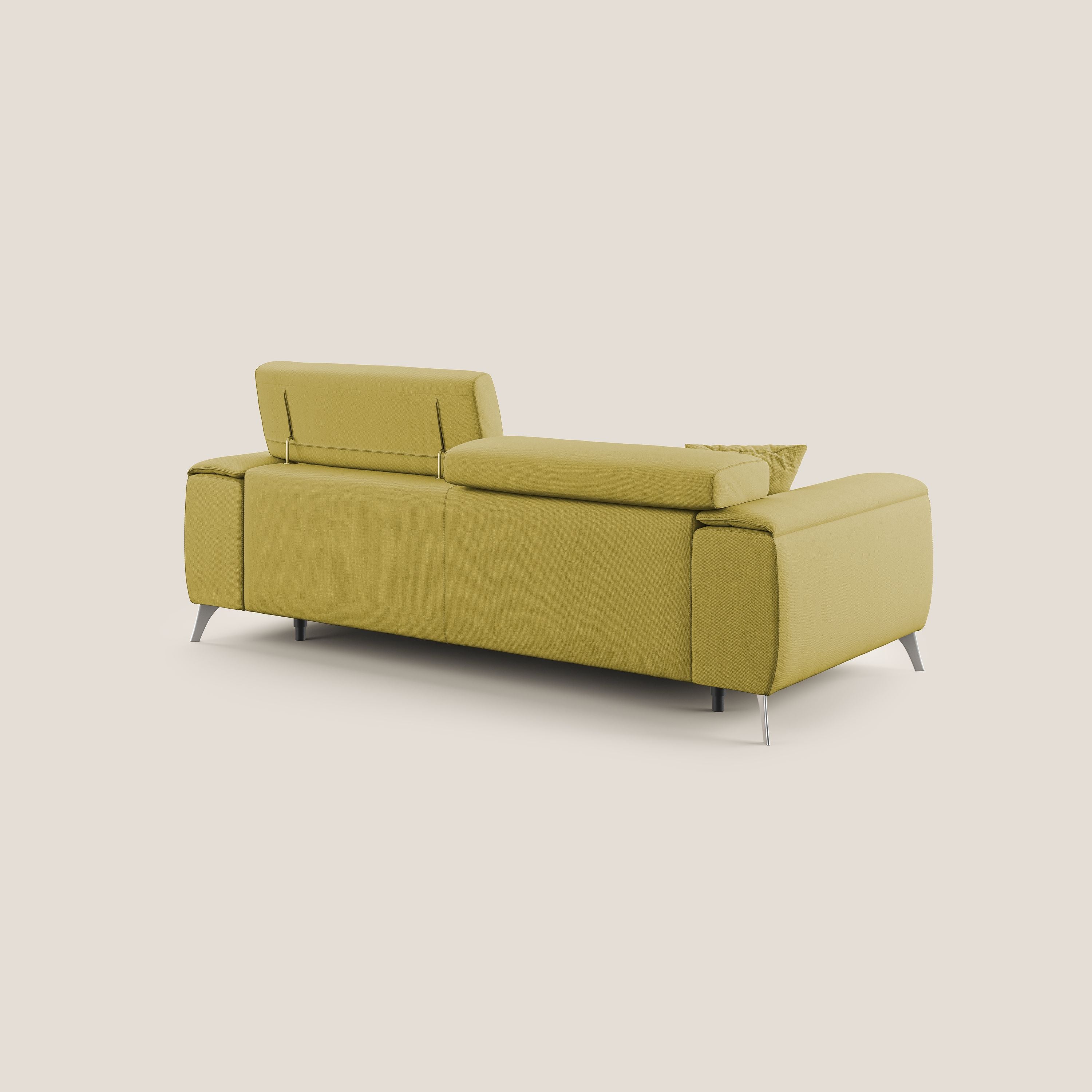 Fusion Canapé avec assises coulissantes en tissu doux antitache T05 jaune - Image 5