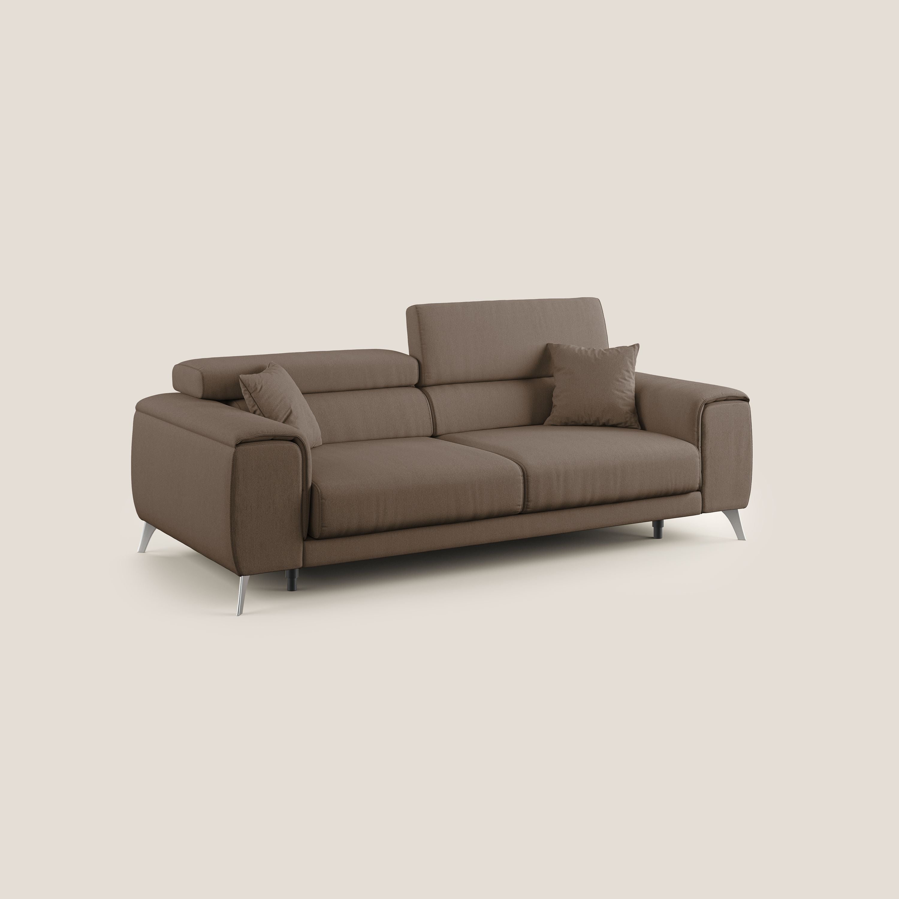 Fusion Canapé avec assises coulissantes en tissu doux antitache T05 marron - Image 3