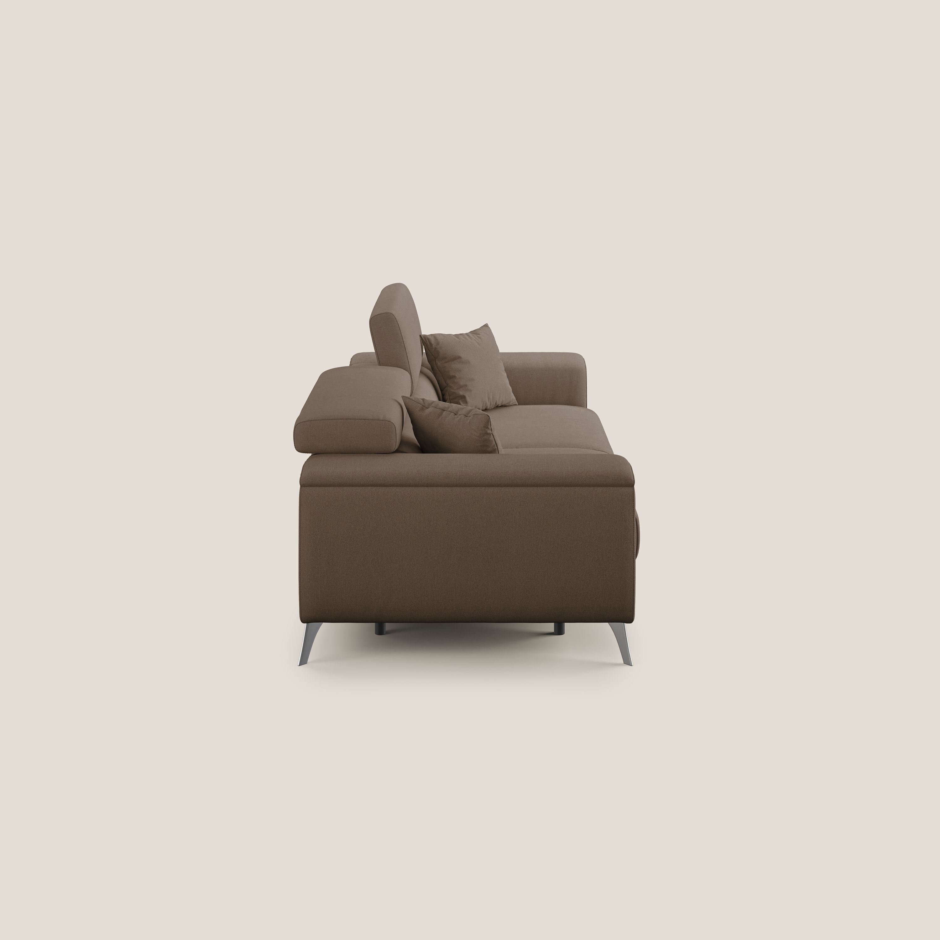 Fusion Canapé avec assises coulissantes en tissu doux antitache T05 marron - Image 4