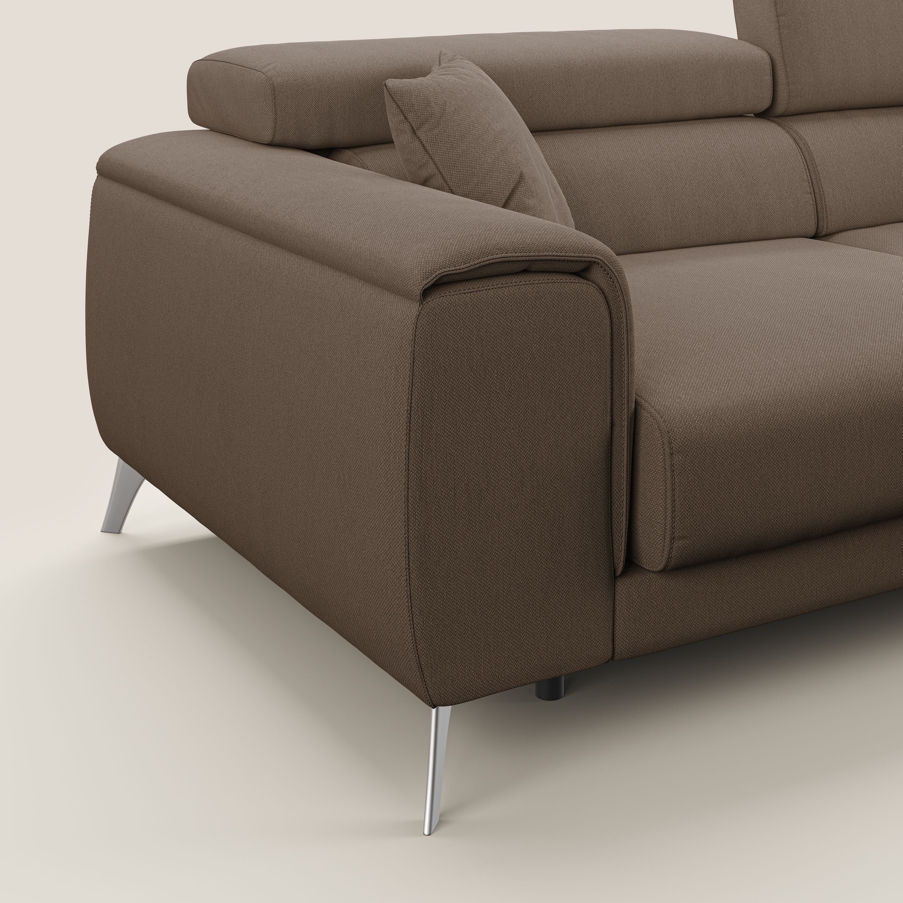Fusion Canapé avec assises coulissantes en tissu doux antitache T05 marron - Image 6