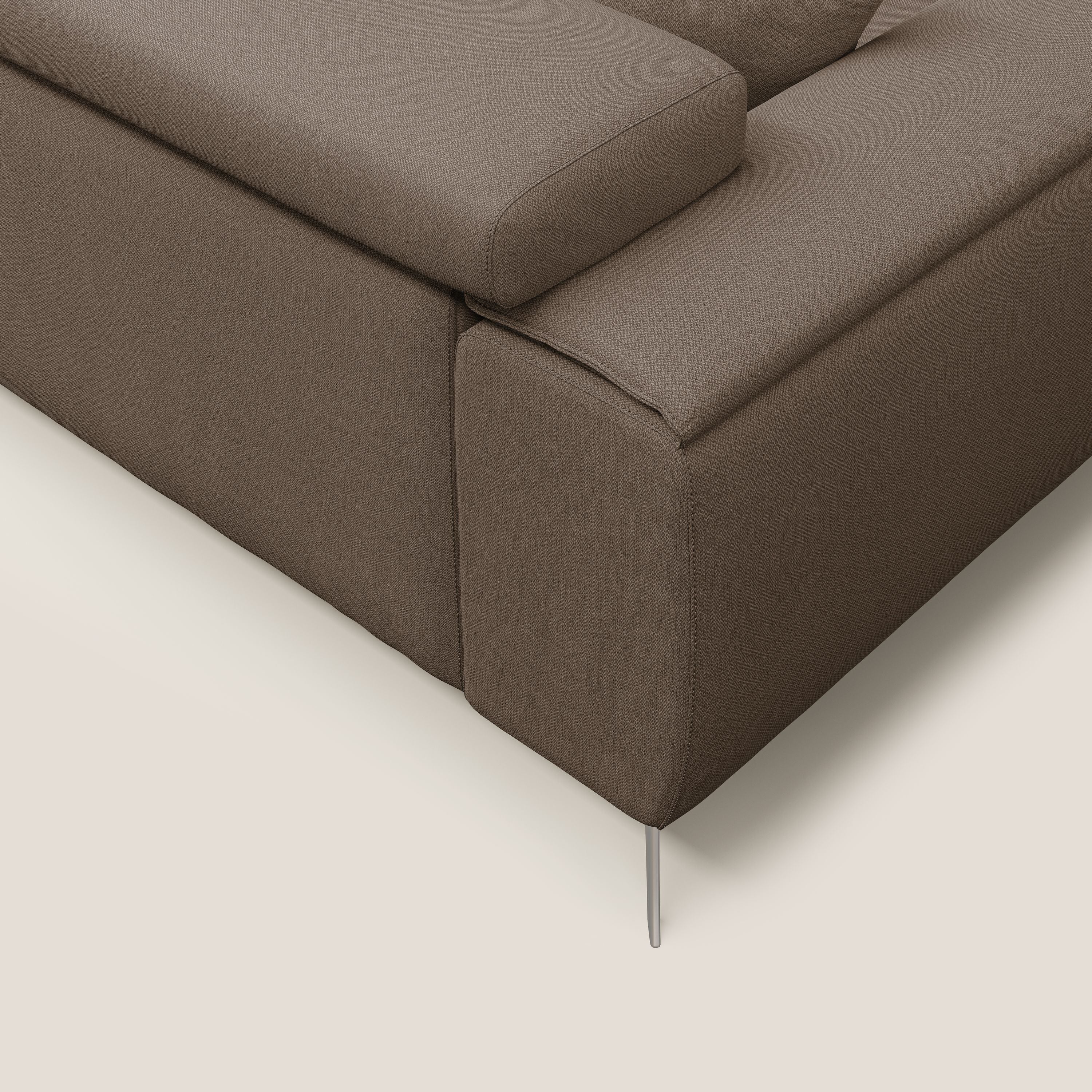 Fusion Canapé avec assises coulissantes en tissu doux antitache T05 marron - Image 7