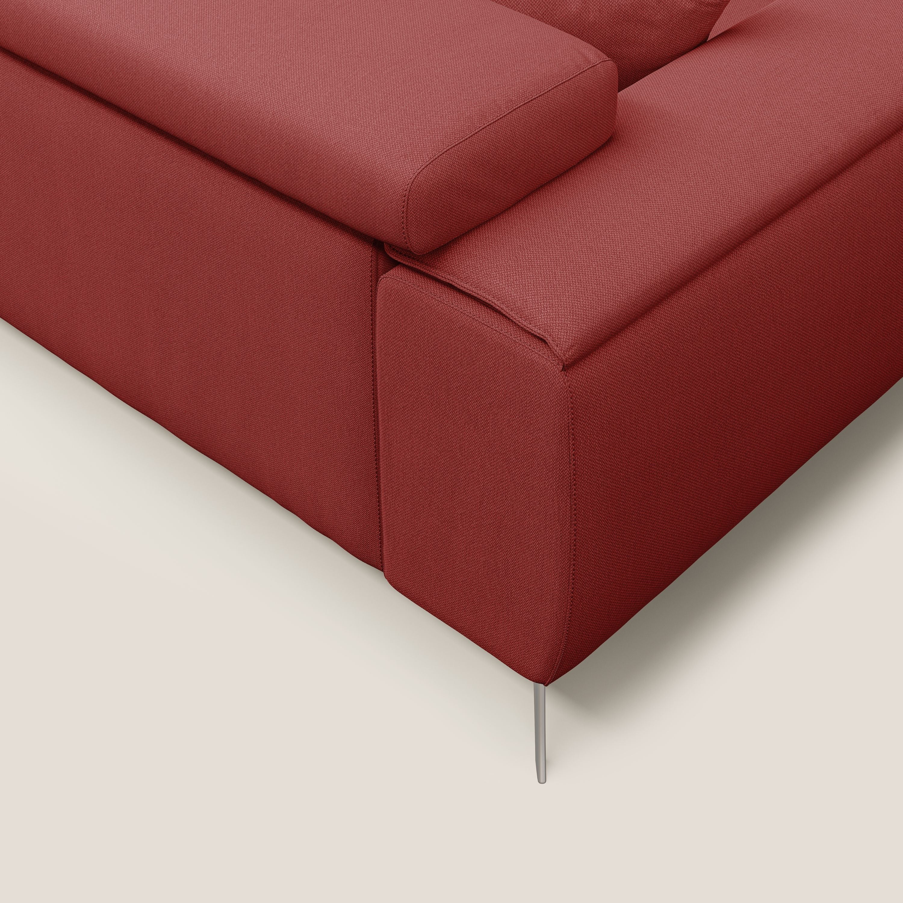 Fusion Canapé avec assises coulissantes en tissu doux antitache T05 rouge - Image 7
