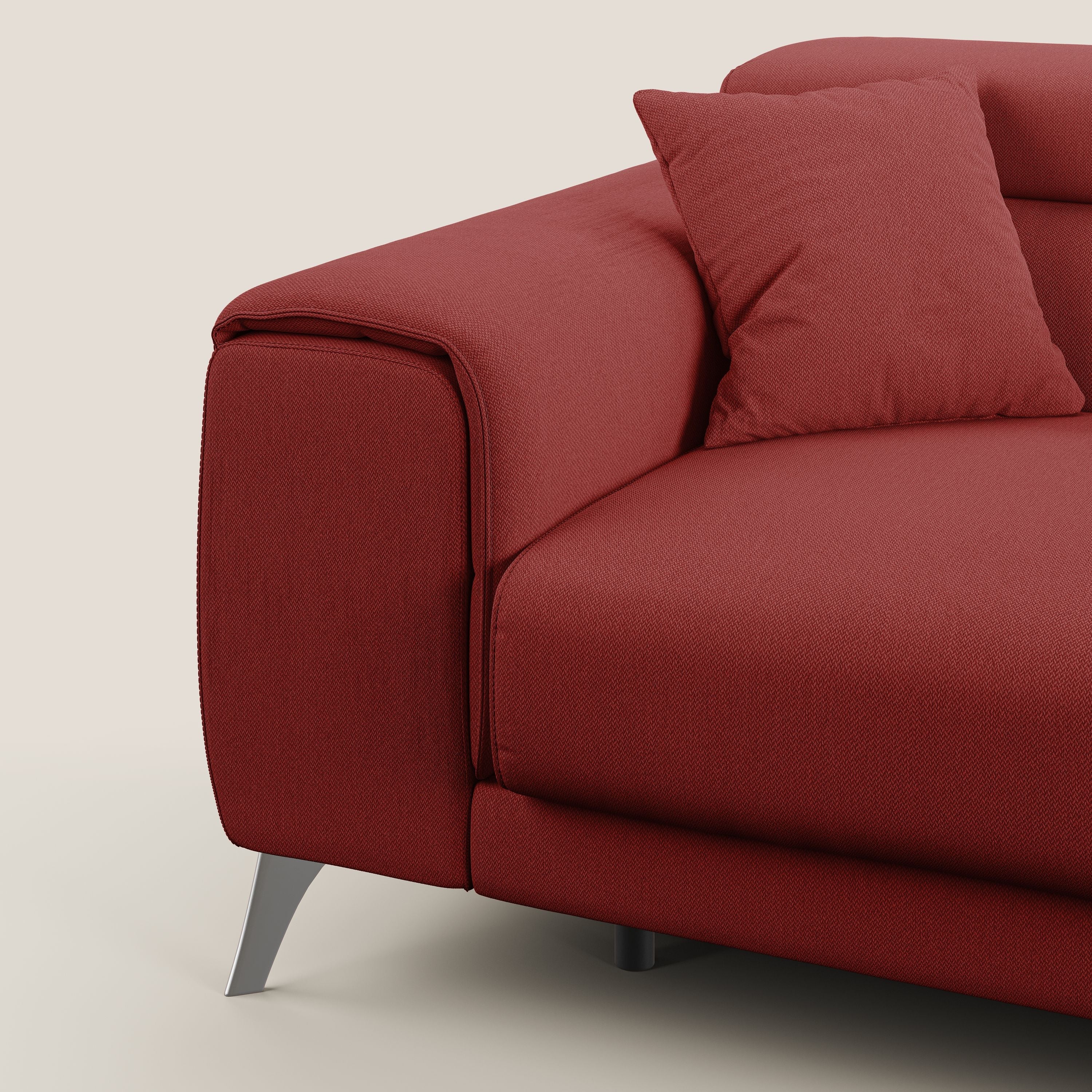 Fusion Canapé avec assises coulissantes en tissu doux antitache T05 rouge - Image 8
