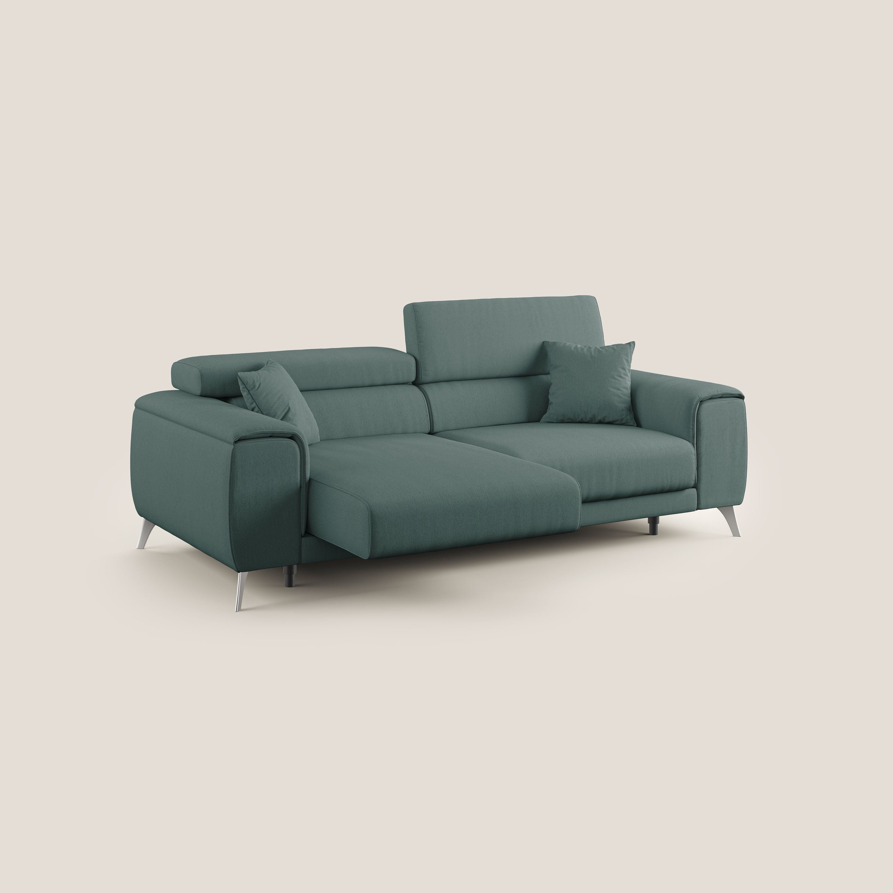 Fusion Canapé avec assises coulissantes en tissu doux antitache T05 vert - Image 2