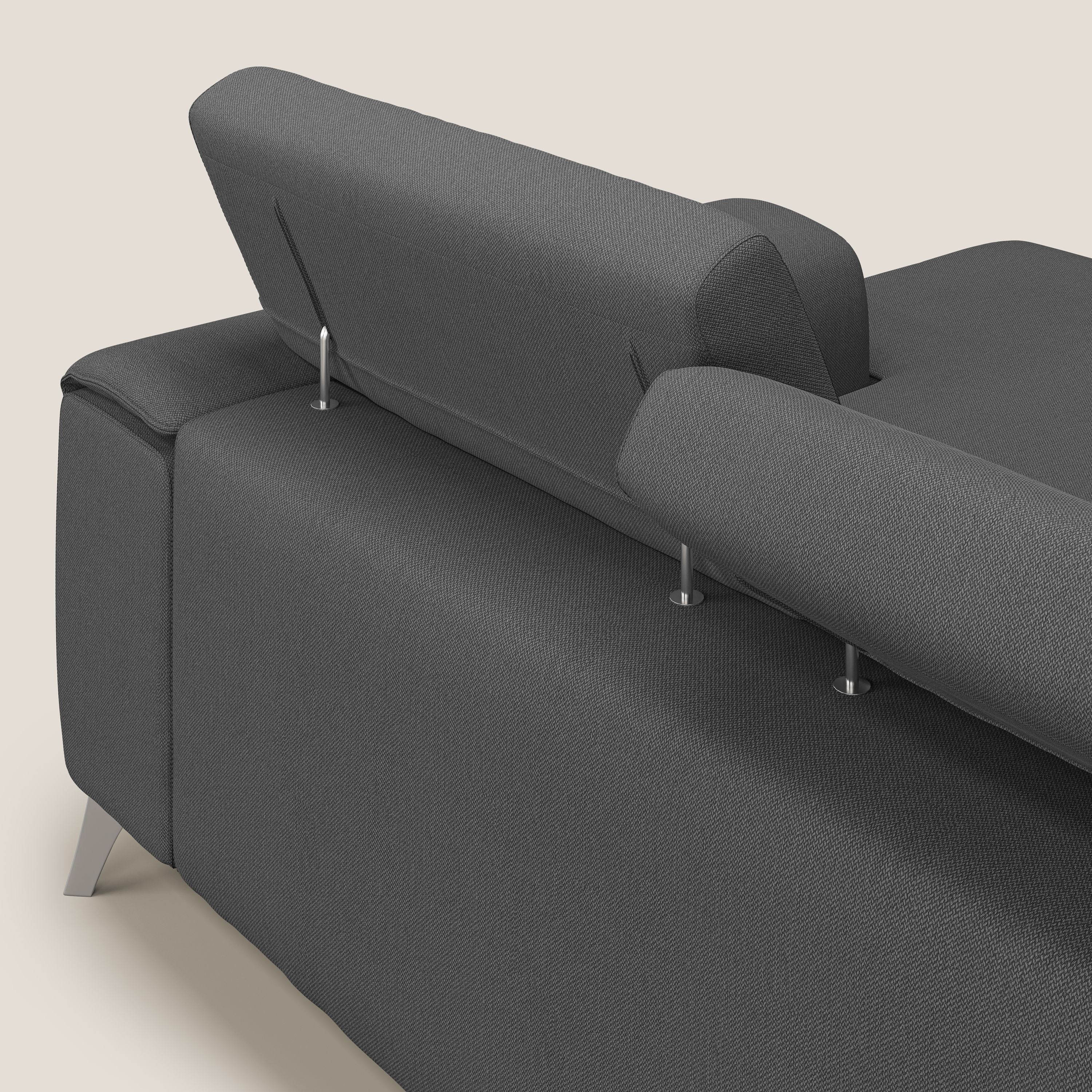 Fusion Canapé d'angle avec assises amovibles en tissu doux antitache T05 anthracite - Image 7