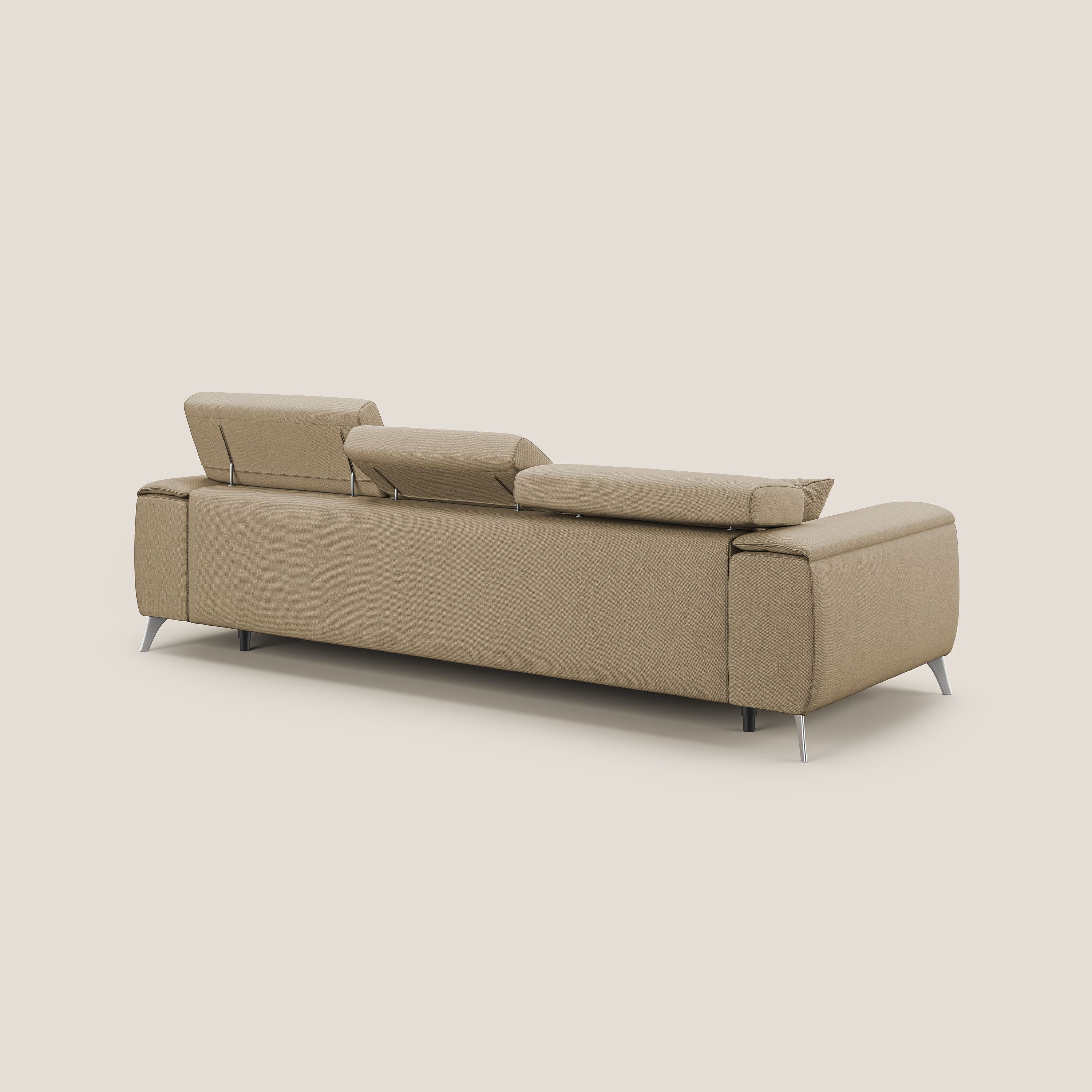 Fusion Canapé d'angle avec assises amovibles en tissu doux antitache T05 beige - Image 5