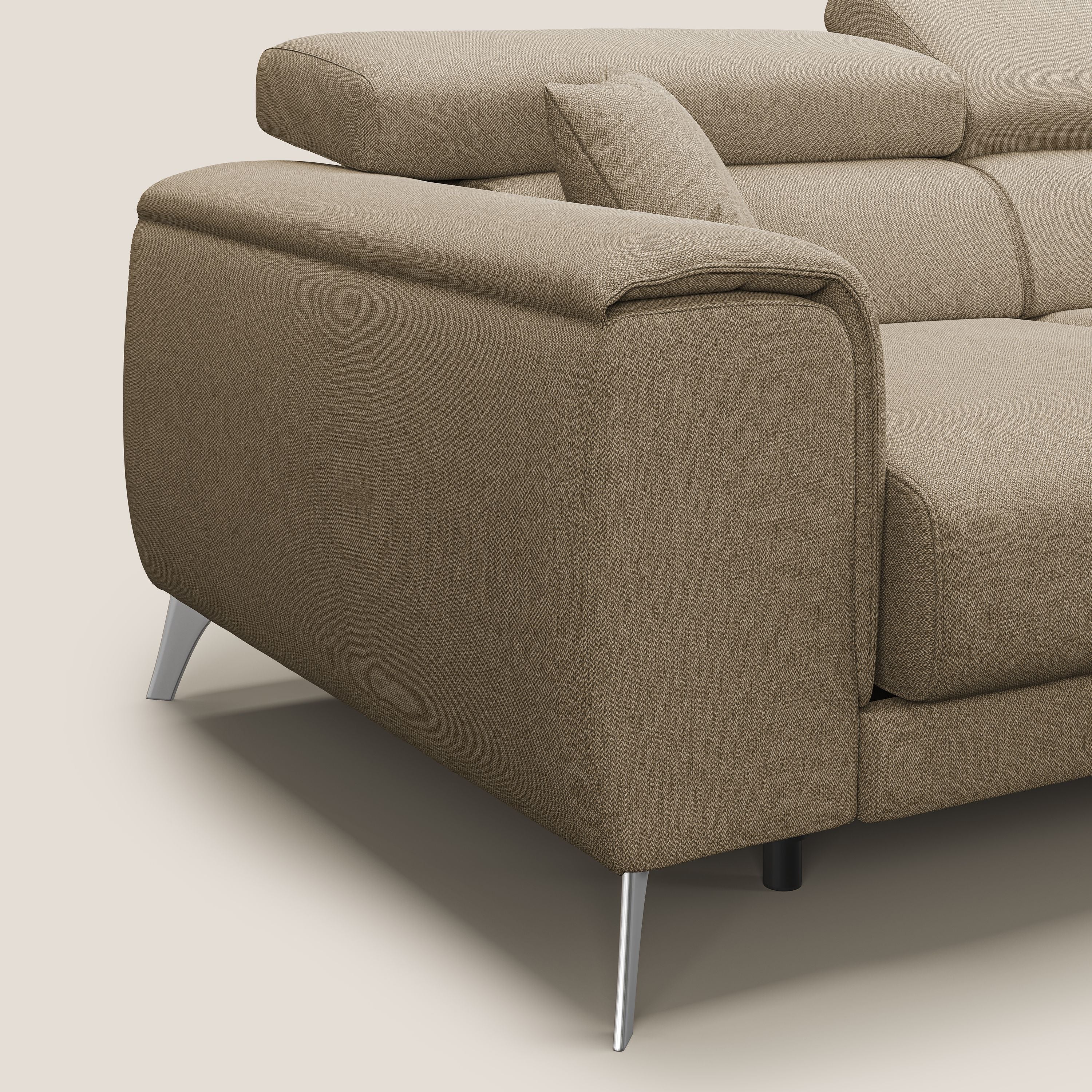 Fusion Canapé d'angle avec assises amovibles en tissu doux antitache T05 beige - Image 6