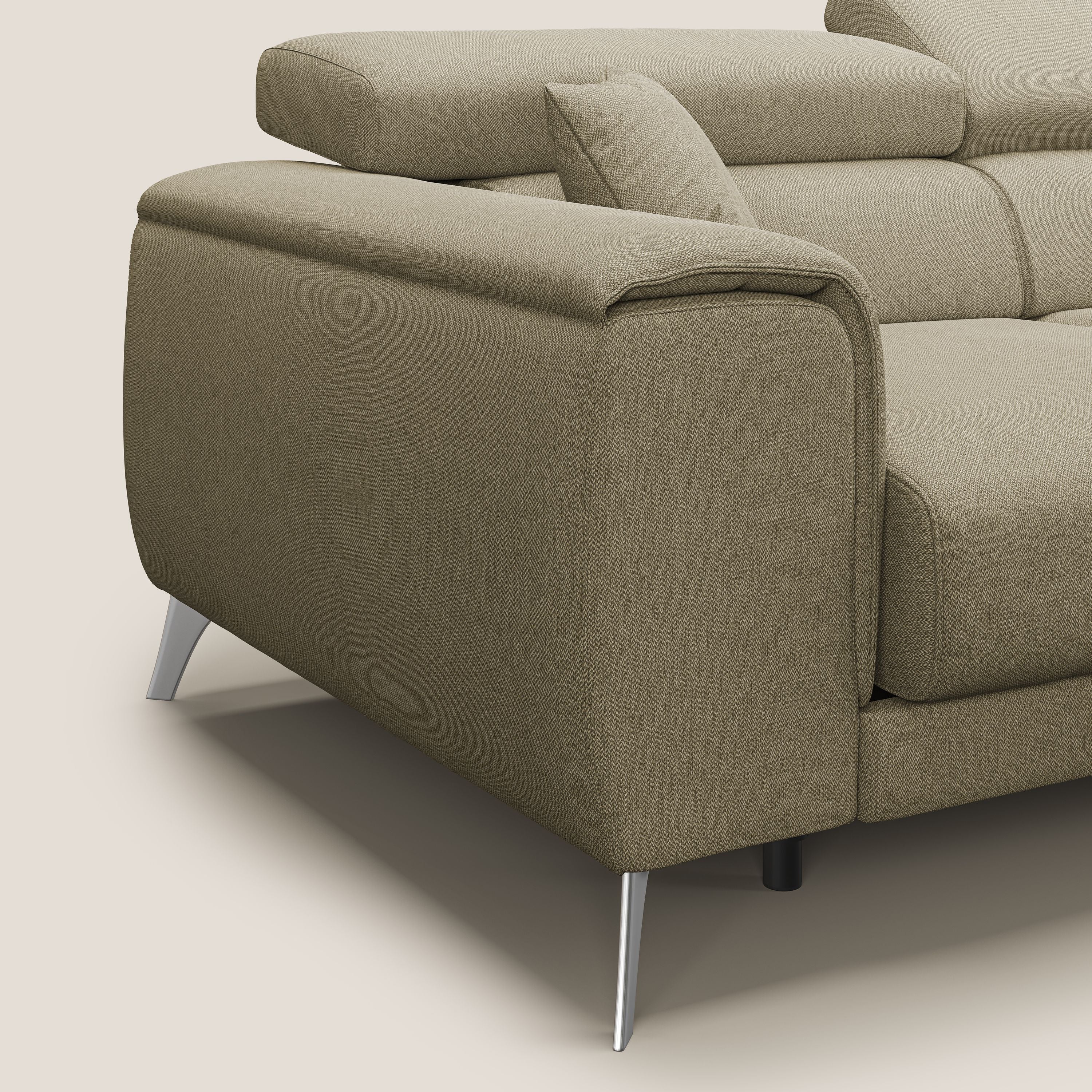 Fusion Canapé d'angle avec assises amovibles en tissu doux antitache T05 chameau - Image 6