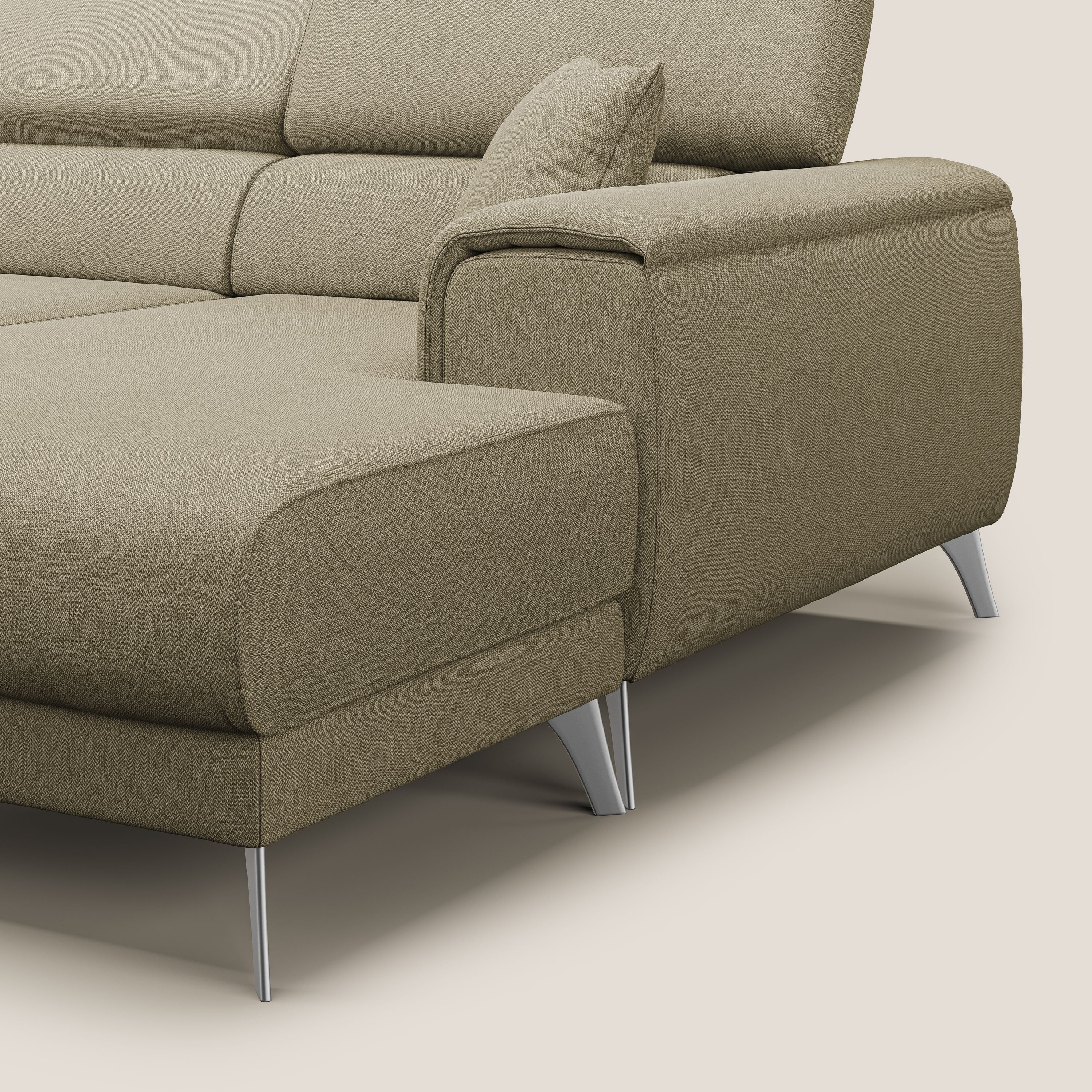 Fusion Canapé d'angle avec assises amovibles en tissu doux antitache T05 chameau - Image 8