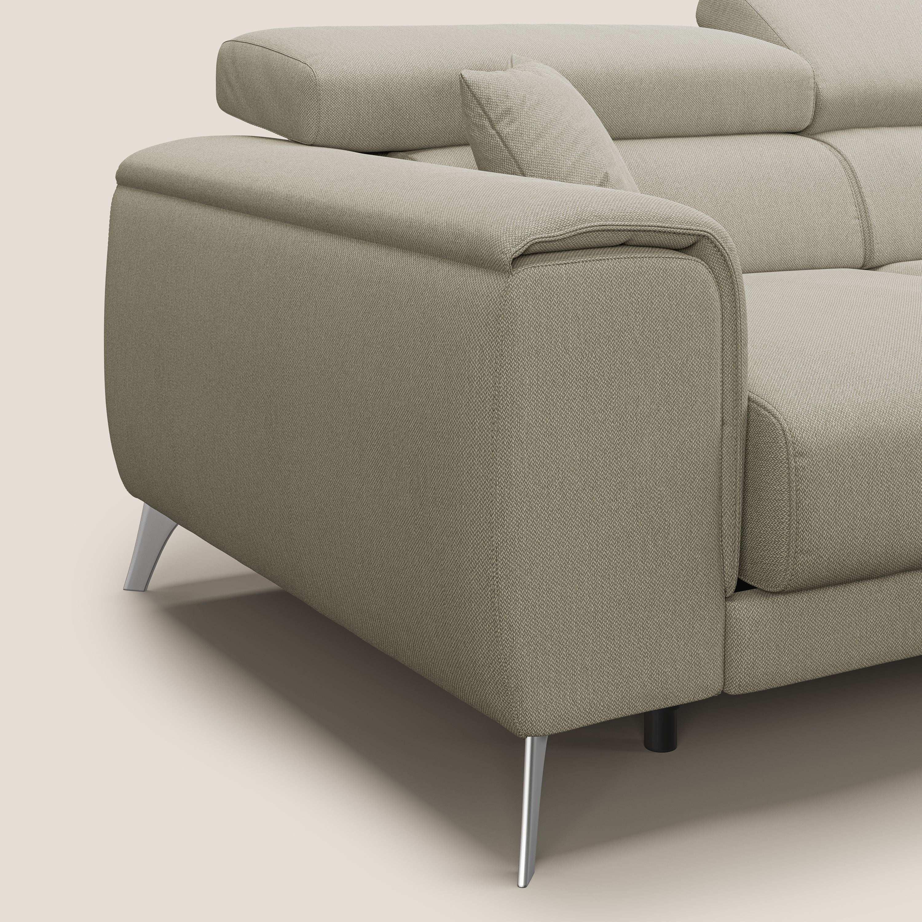 Fusion Canapé d'angle avec assises amovibles en tissu doux antitache T05 crème - Image 6