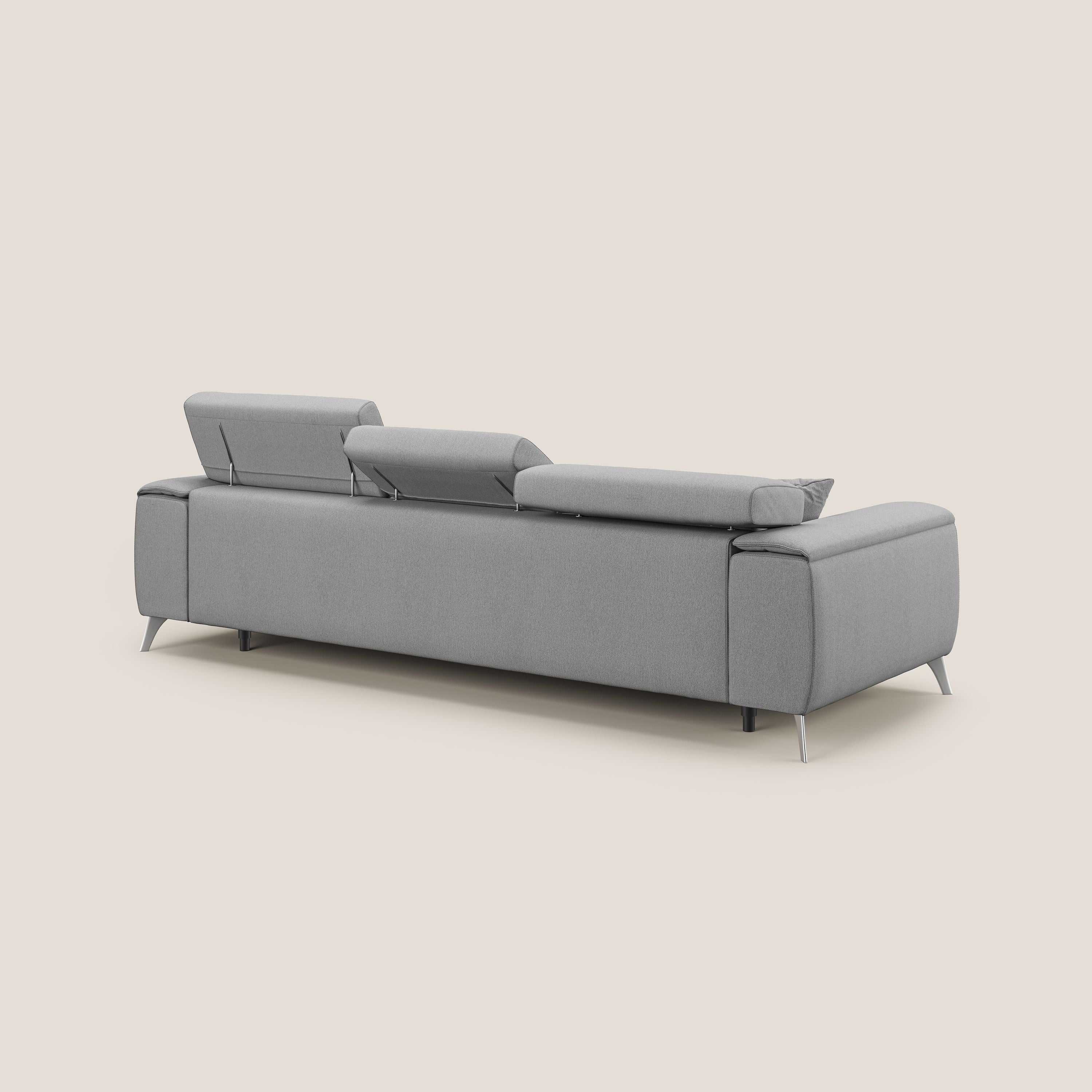Fusion Canapé d'angle avec assises amovibles en tissu doux antitache T05 gris - Image 5