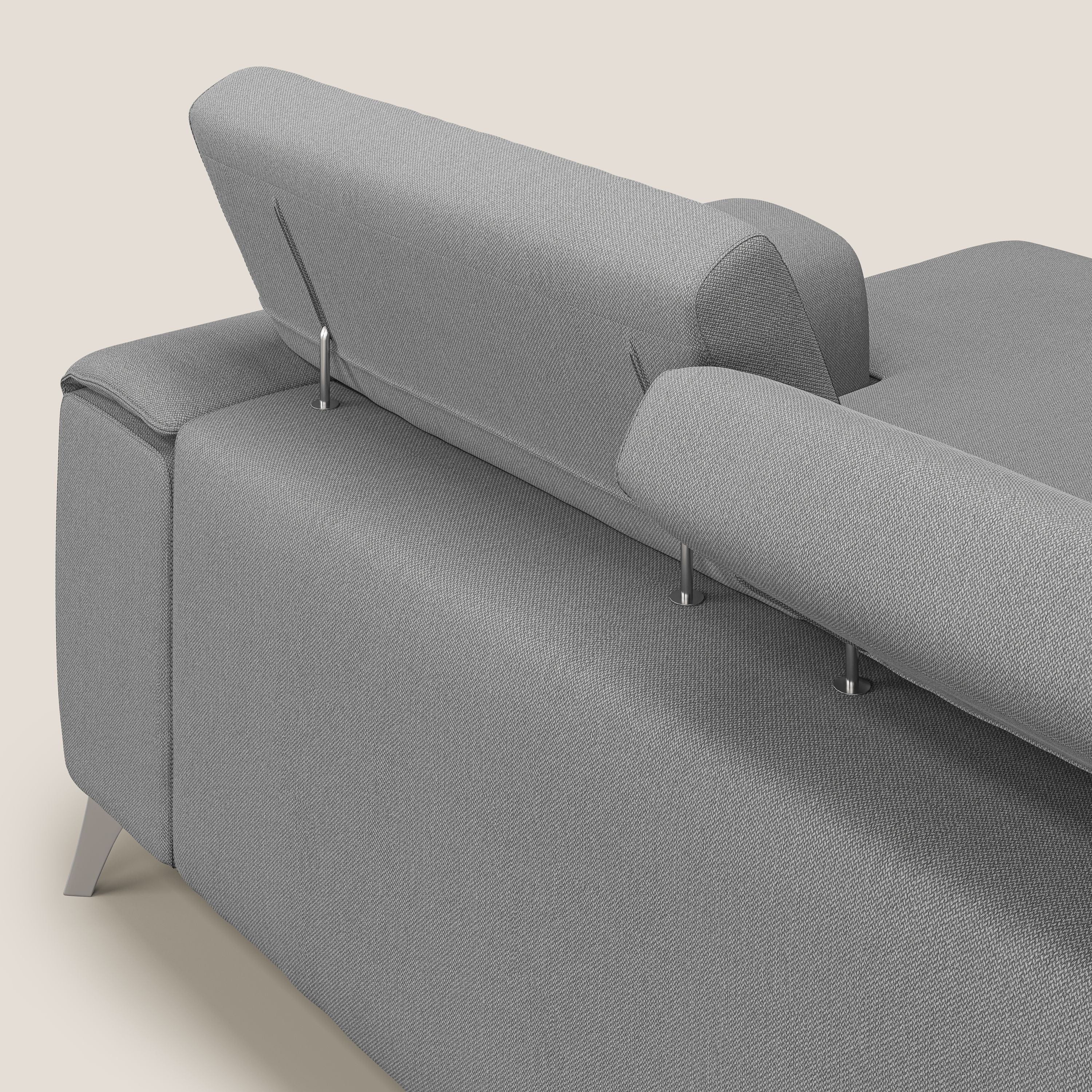 Fusion Canapé d'angle avec assises amovibles en tissu doux antitache T05 gris - Image 7