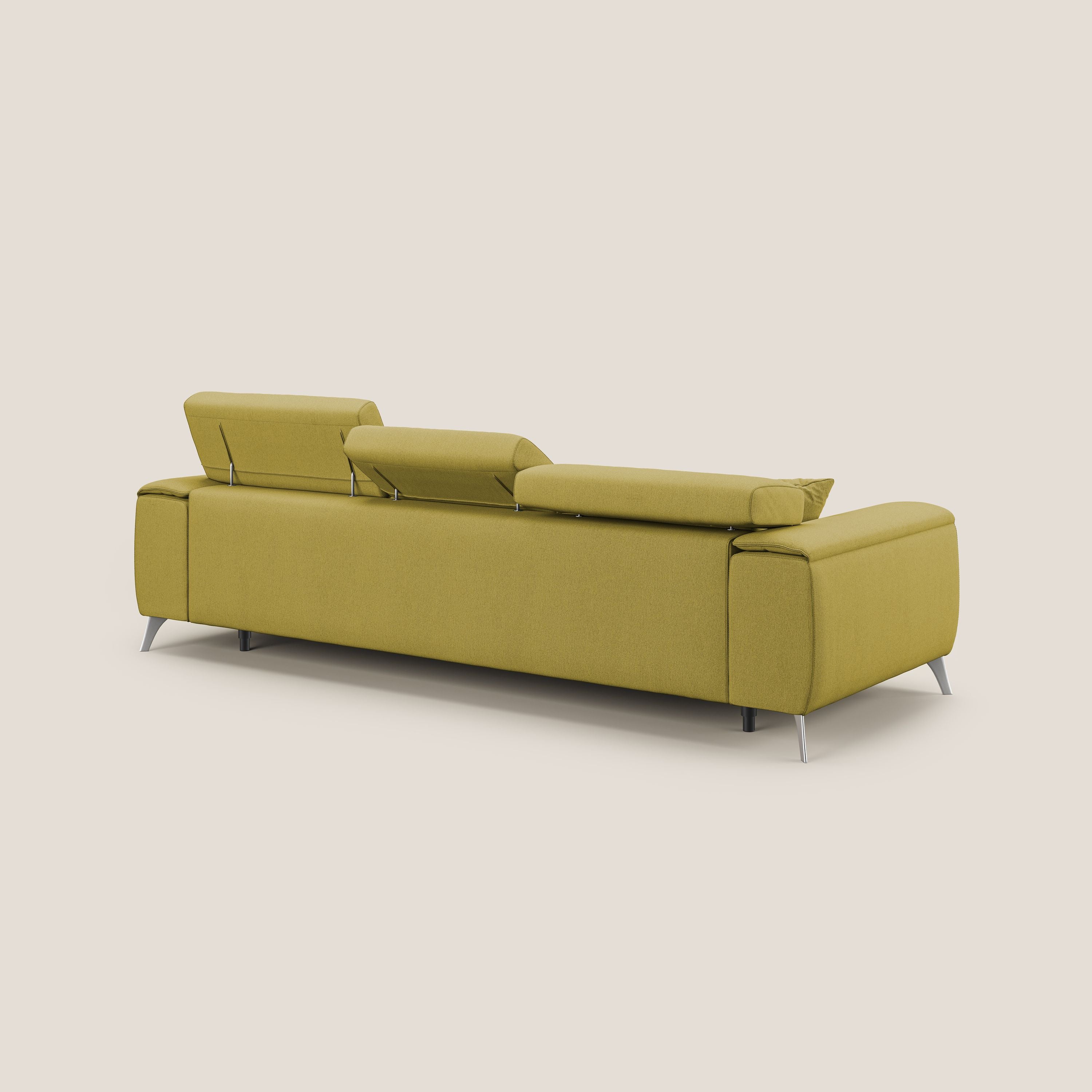 Fusion Canapé d'angle avec assises amovibles en tissu doux antitache T05 jaune - Image 5
