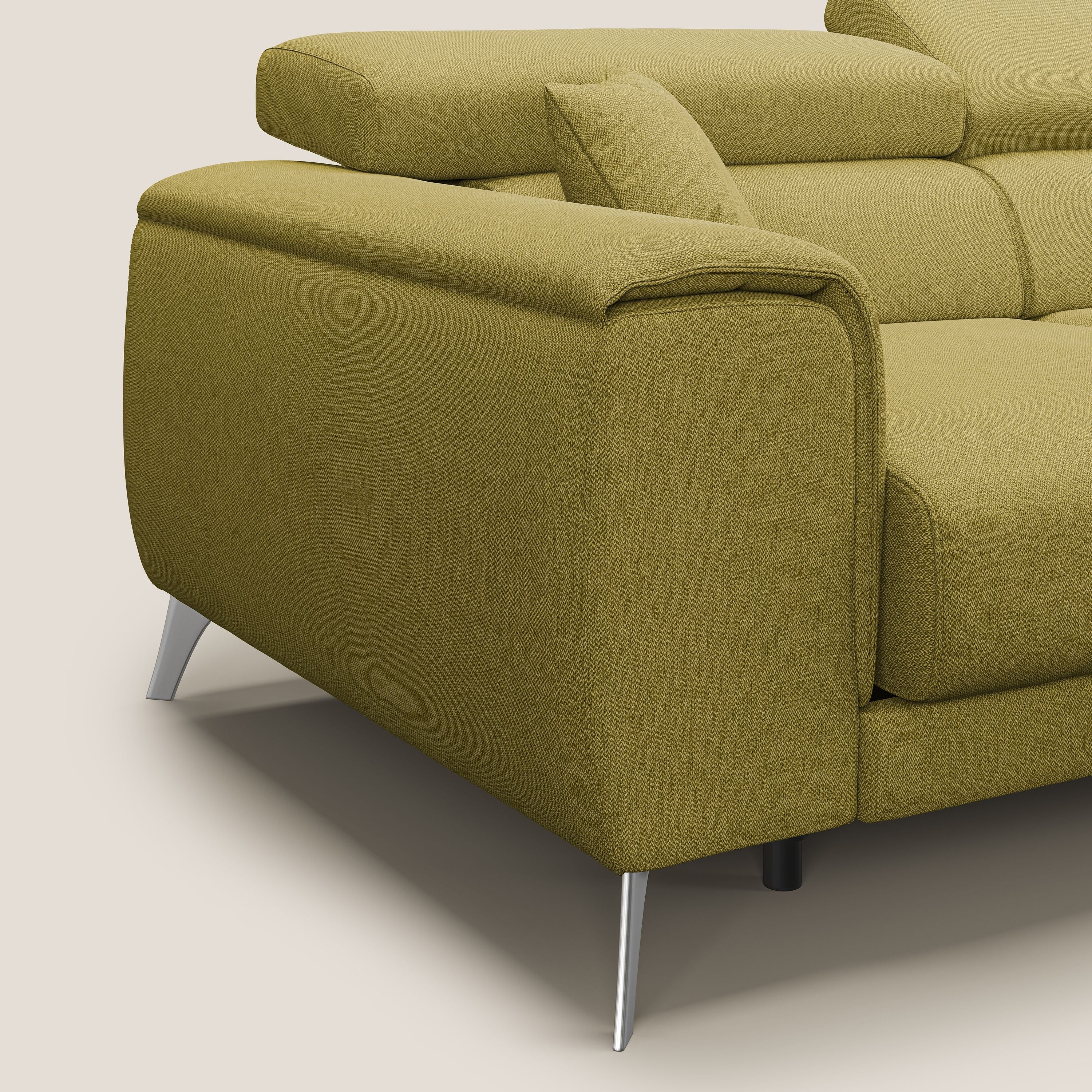 Fusion Canapé d'angle avec assises amovibles en tissu doux antitache T05 jaune - Image 6