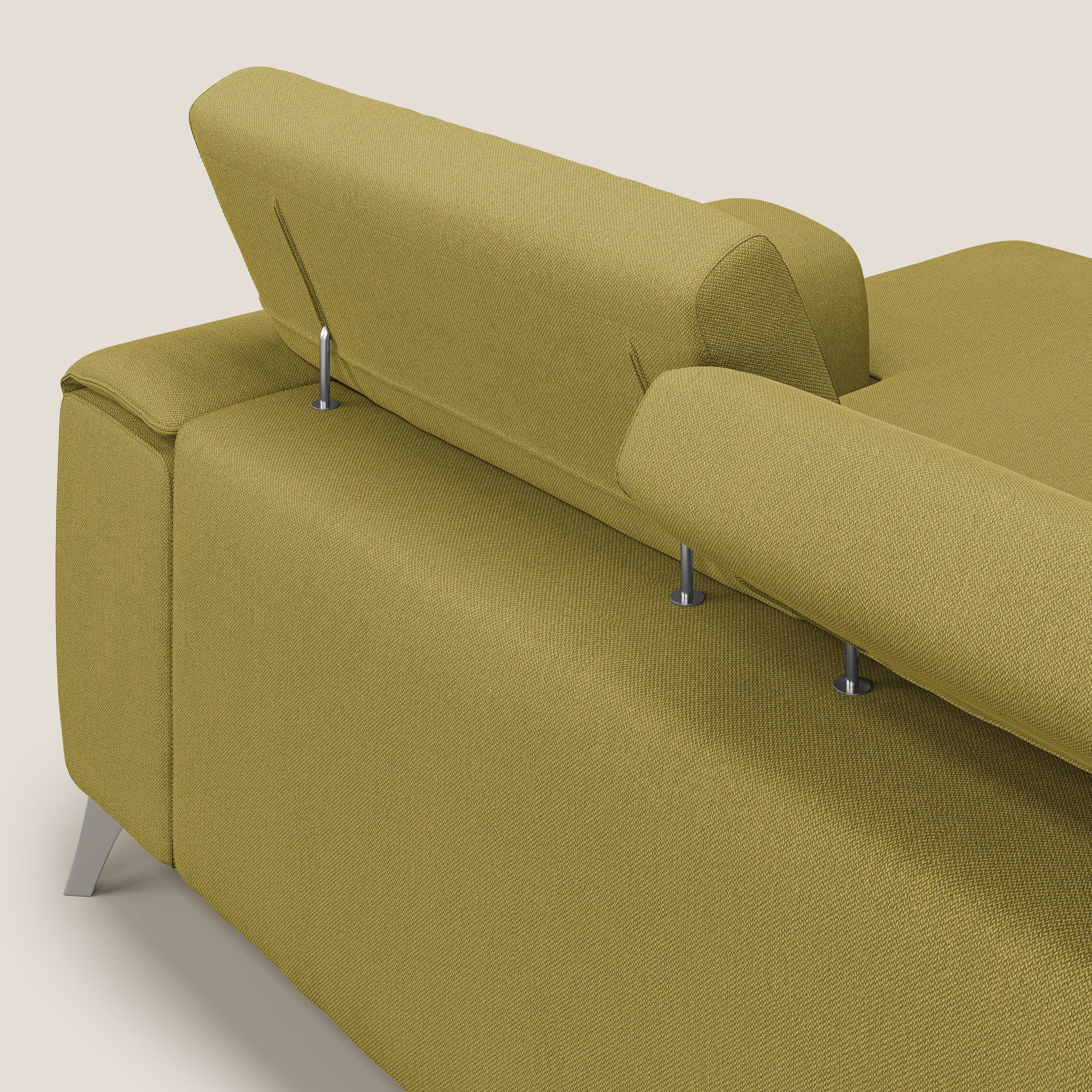 Fusion Canapé d'angle avec assises amovibles en tissu doux antitache T05 jaune - Image 7