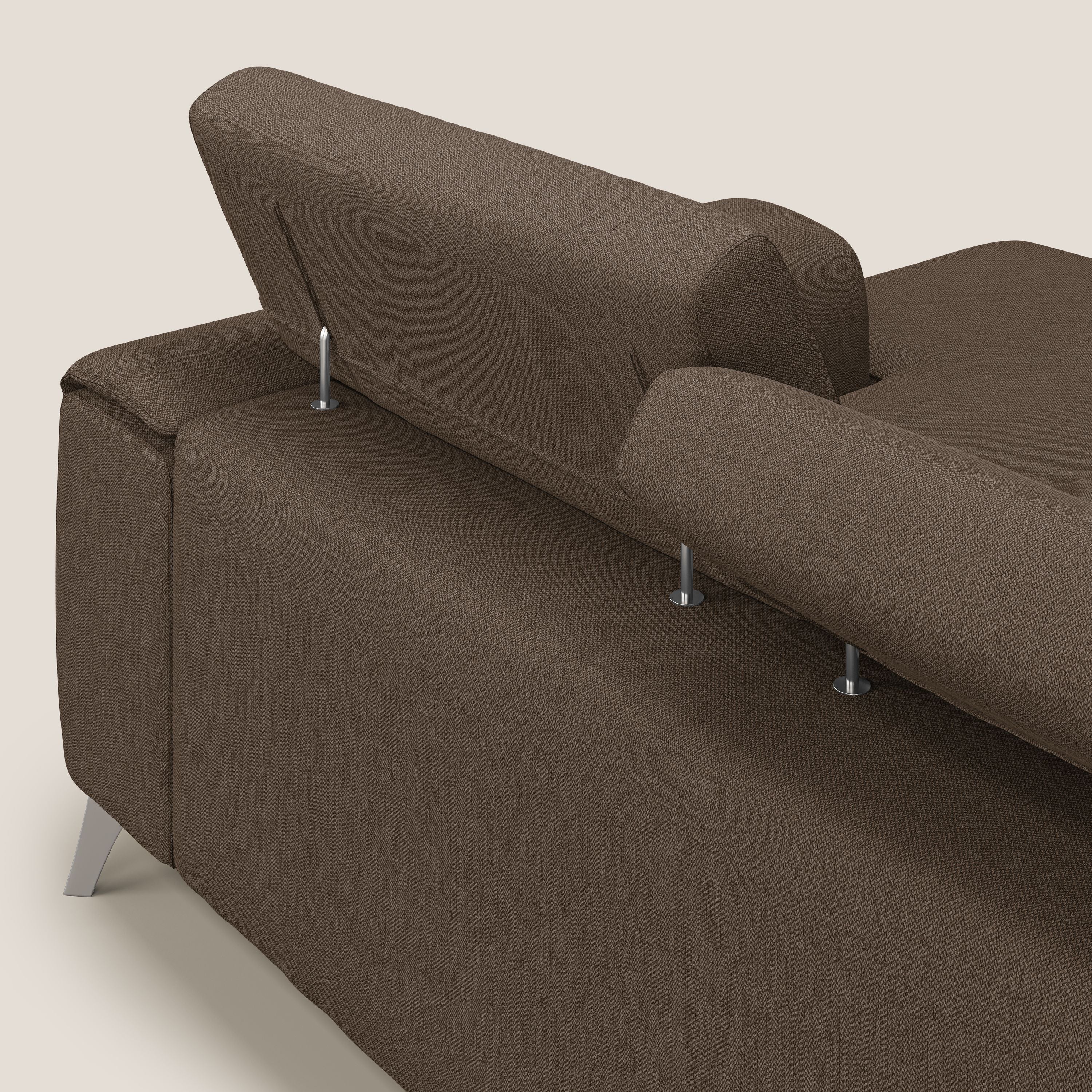 Fusion Canapé d'angle avec assises amovibles en tissu doux antitache T05 marron - Image 7