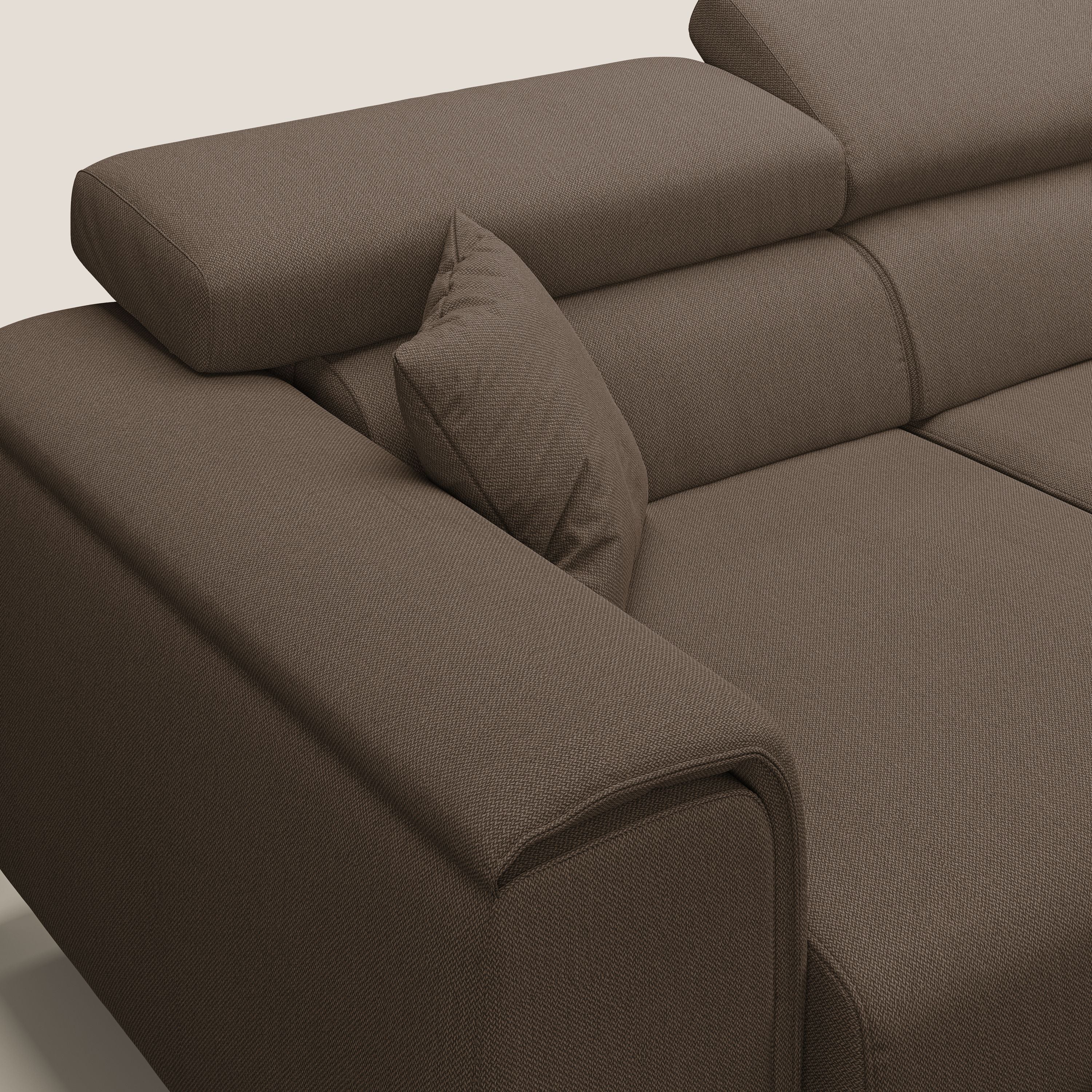 Fusion Canapé d'angle avec assises amovibles en tissu doux antitache T05 marron - Image 9