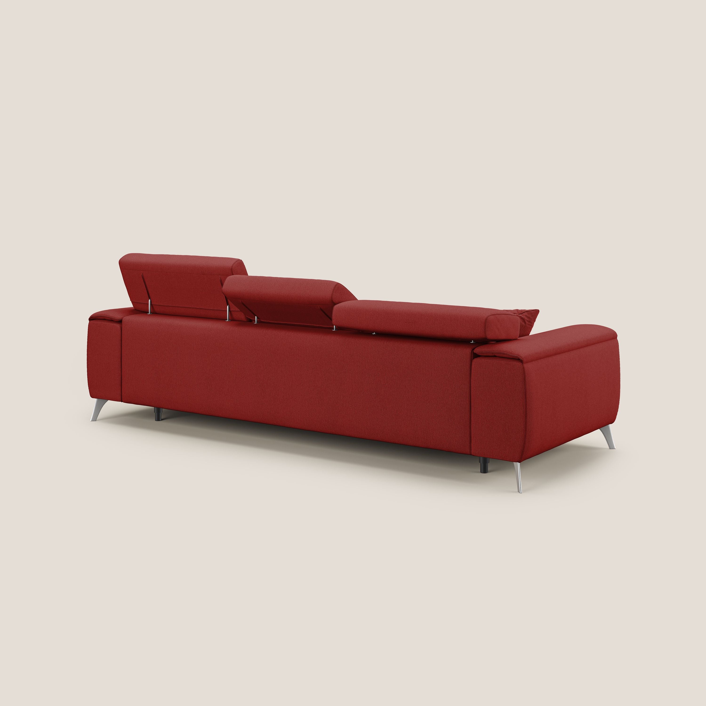 Fusion Canapé d'angle avec assises amovibles en tissu doux antitache T05 rouge - Image 5