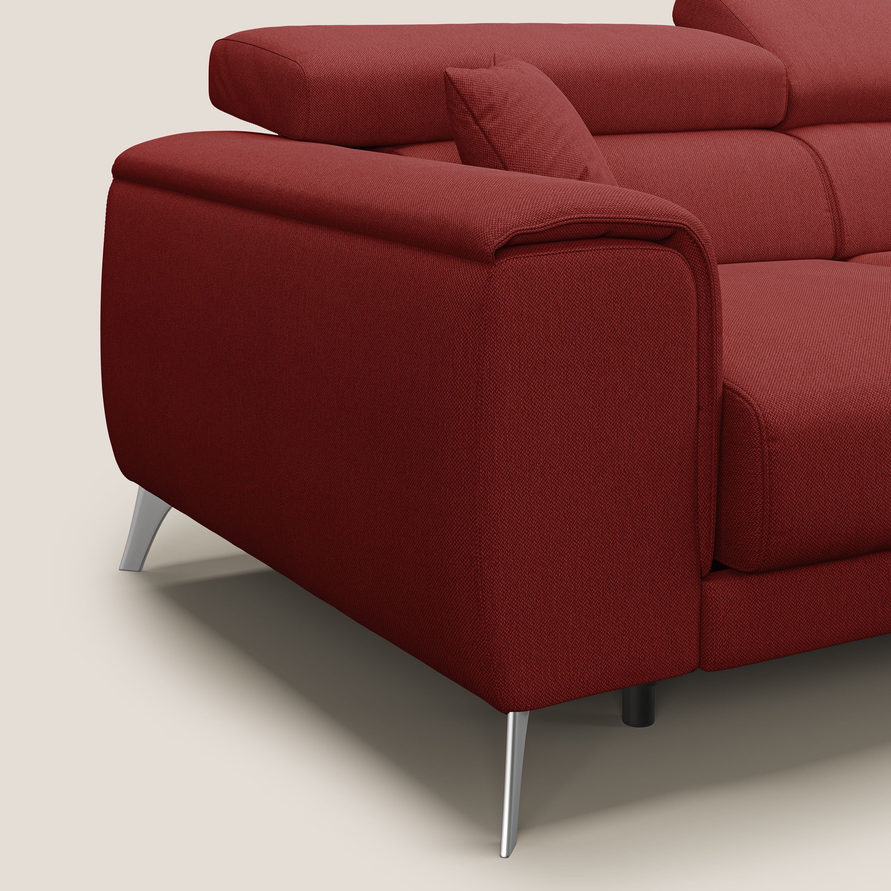 Fusion Canapé d'angle avec assises amovibles en tissu doux antitache T05 rouge - Image 6